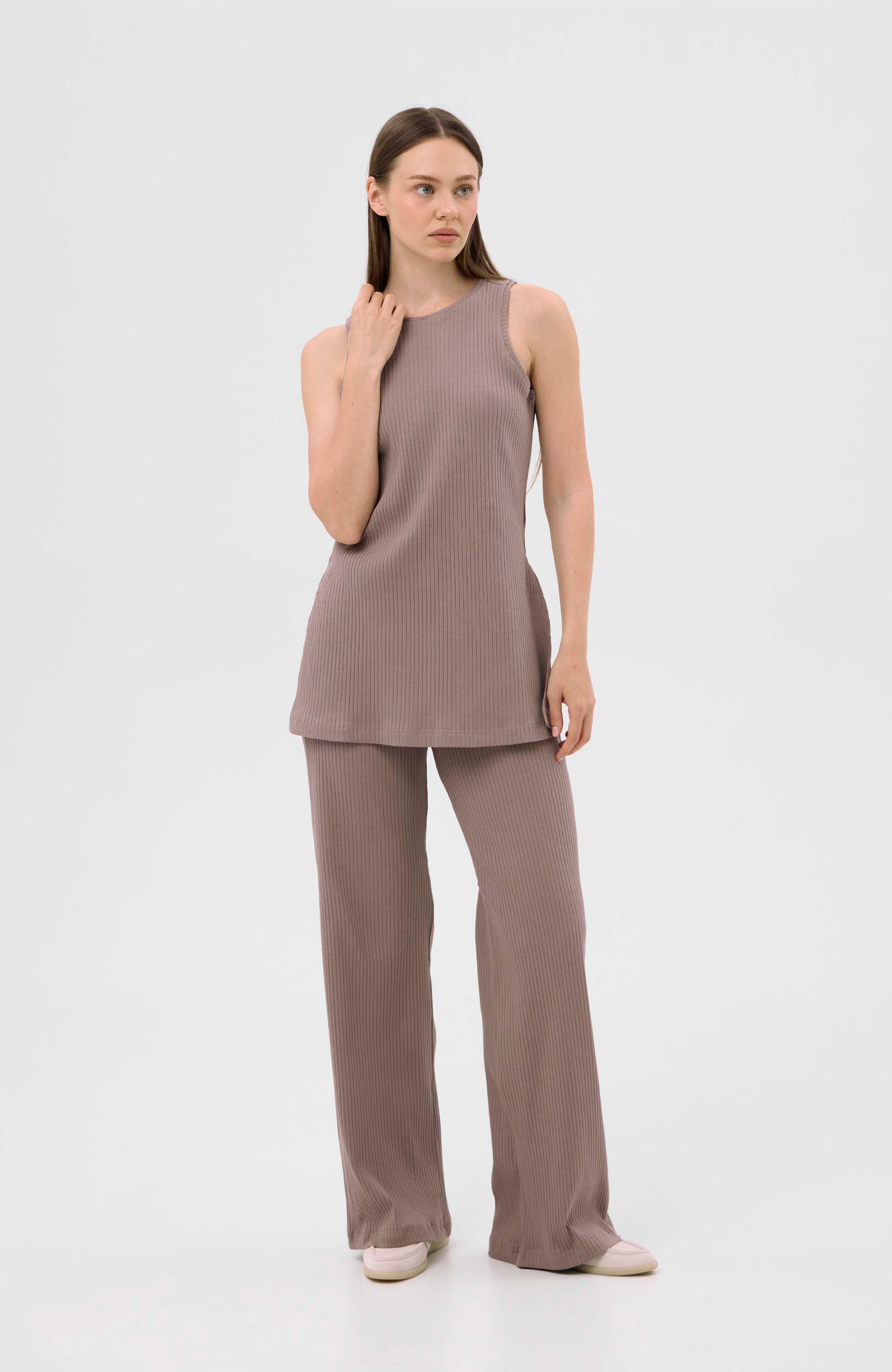 Relaxed ribbed pants