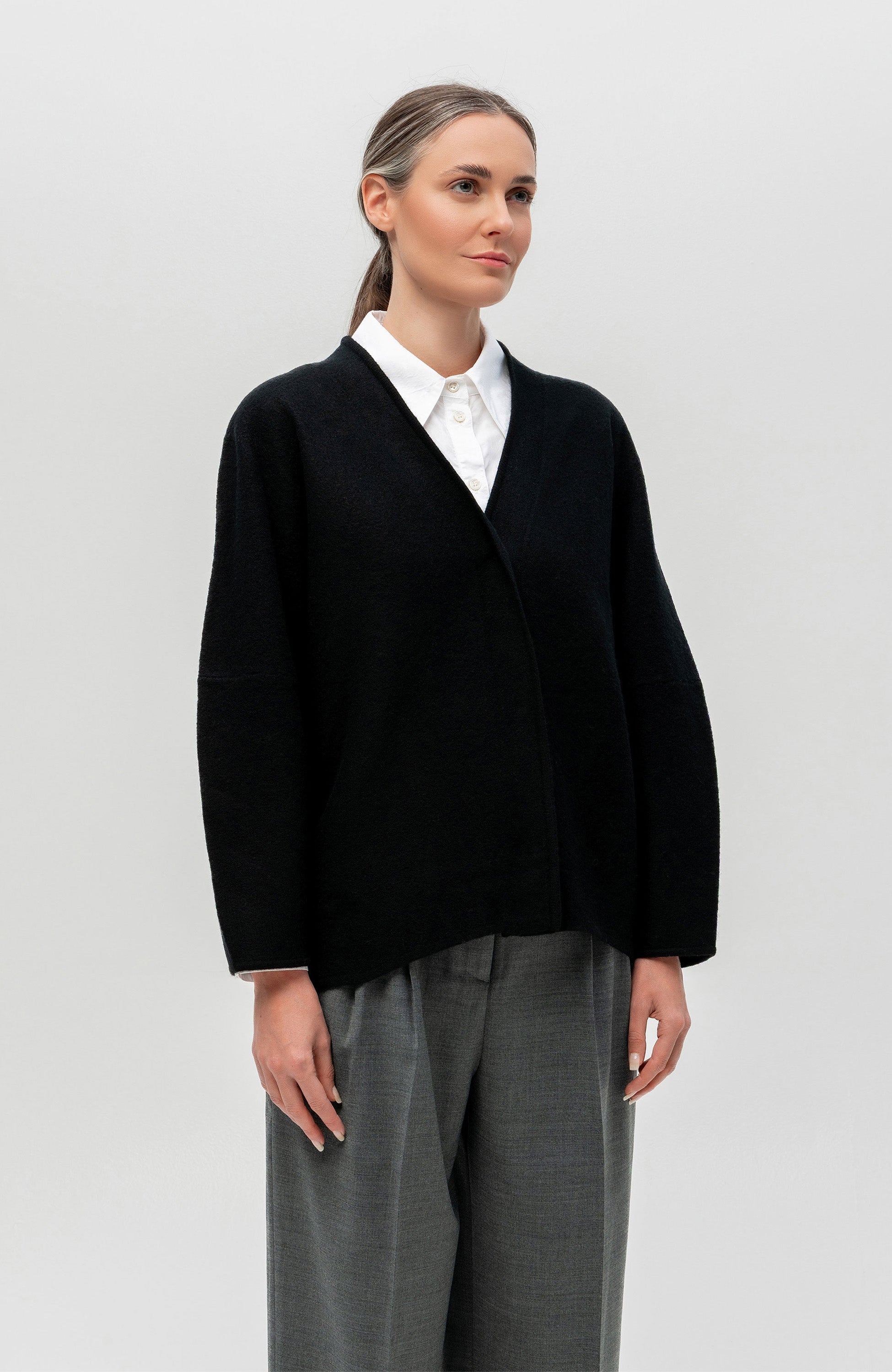 House of dagmar Black Long wool cardigan image 3