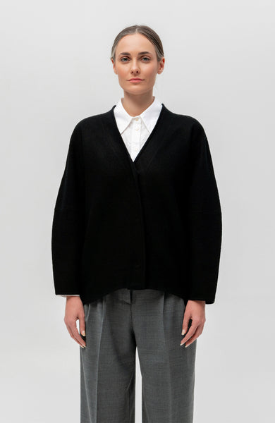Long wool cardigan