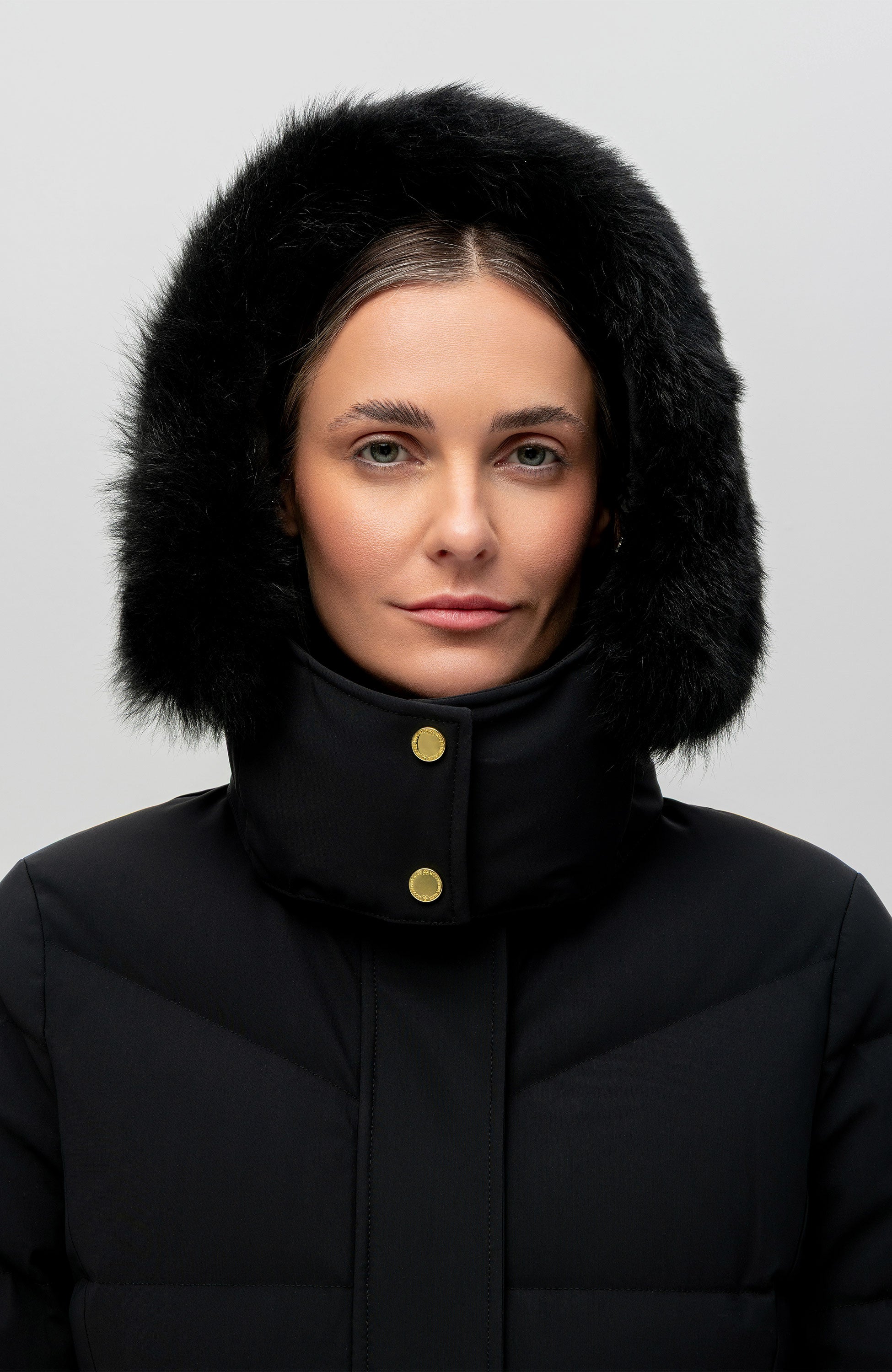 Moose knuckles Black Hooded down parka jocada gold image 5