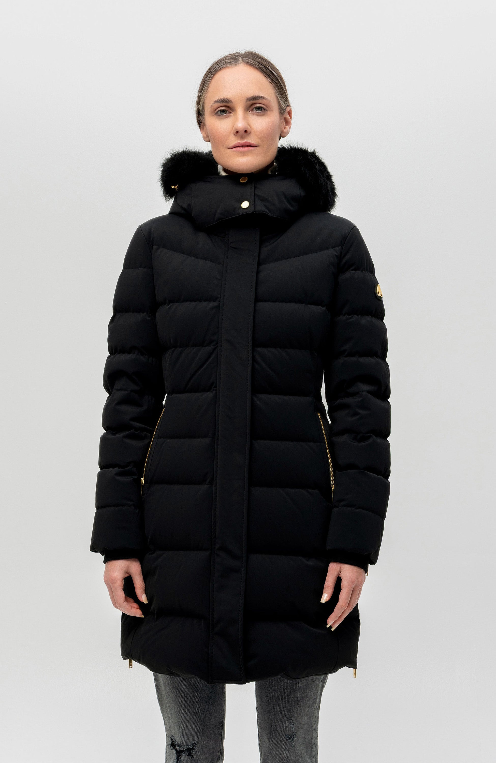 Parka z detalami w kolorze złotym WATERSHED
