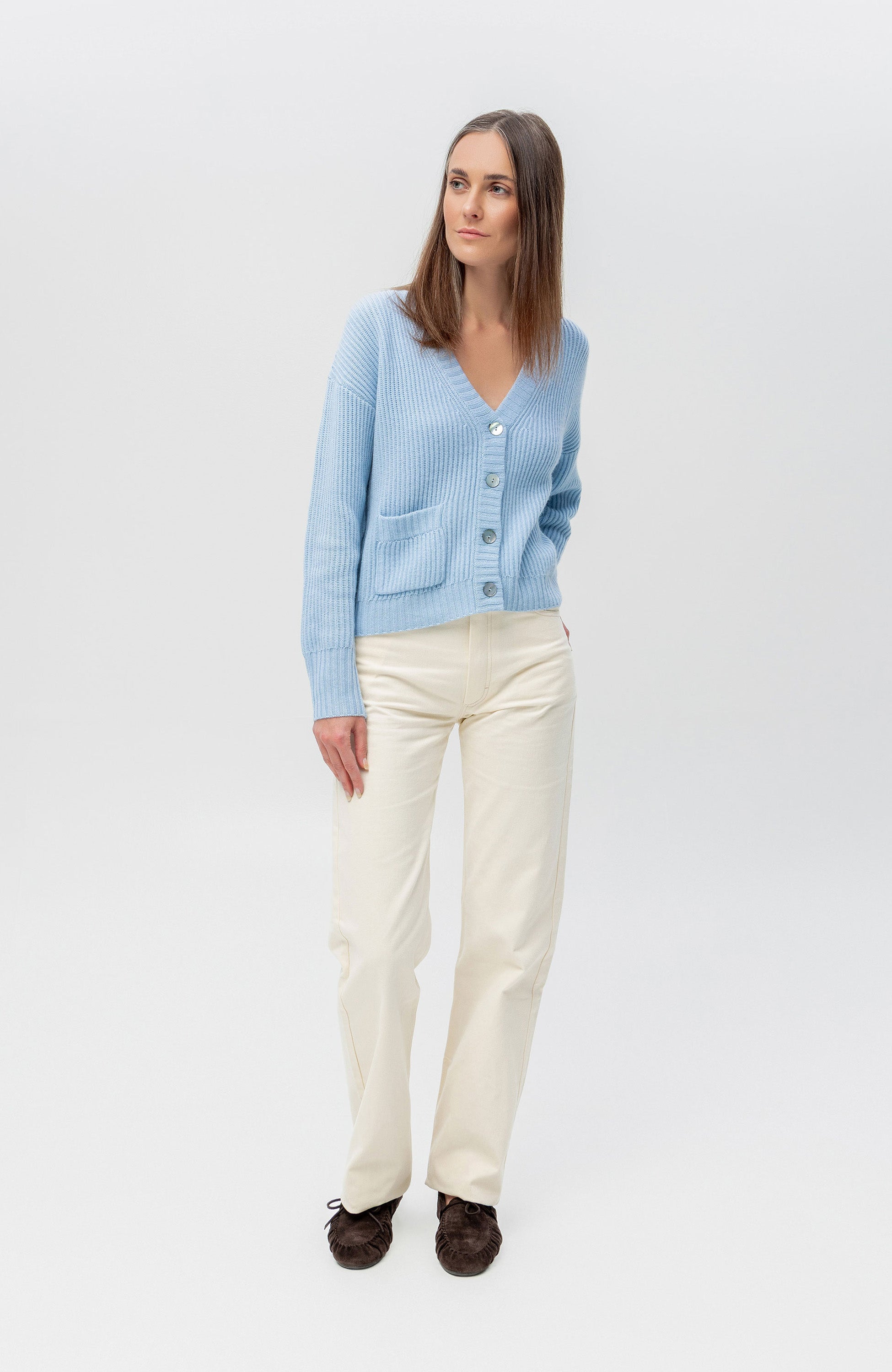 Ftc cashmere Blue Kardigan z kaszmiru image 8
