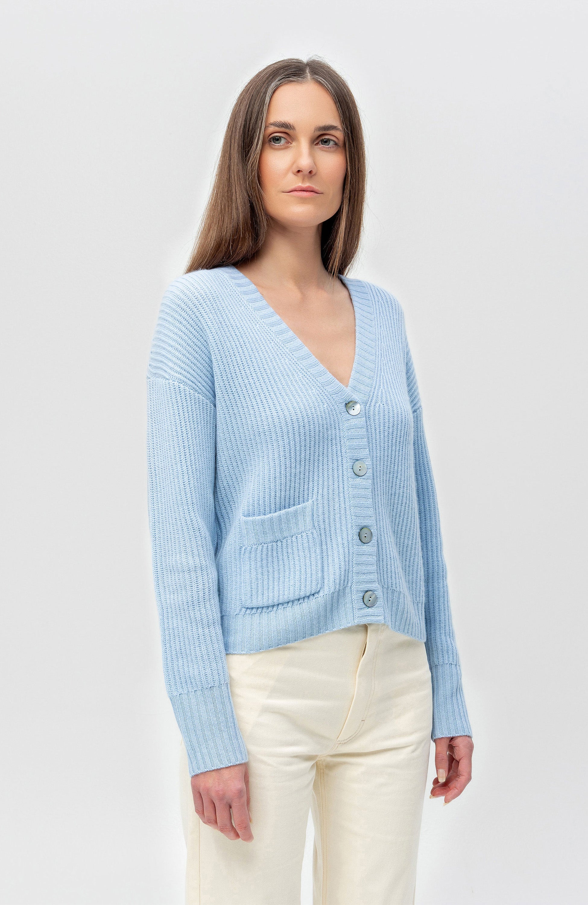 Ftc cashmere Blue Kardigan z kaszmiru image 3