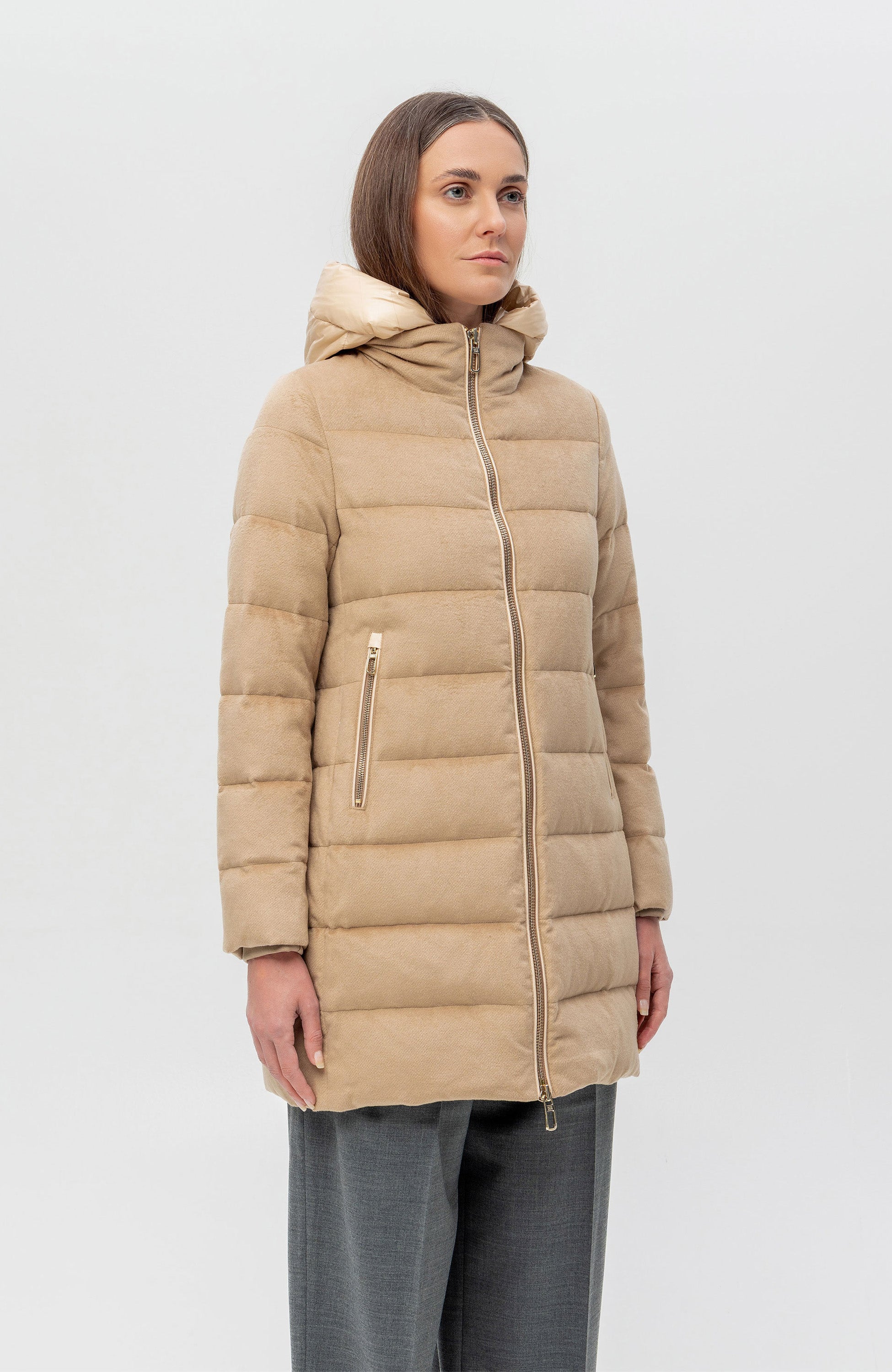 Duno Beige Quilted wool coat alhambra image 3