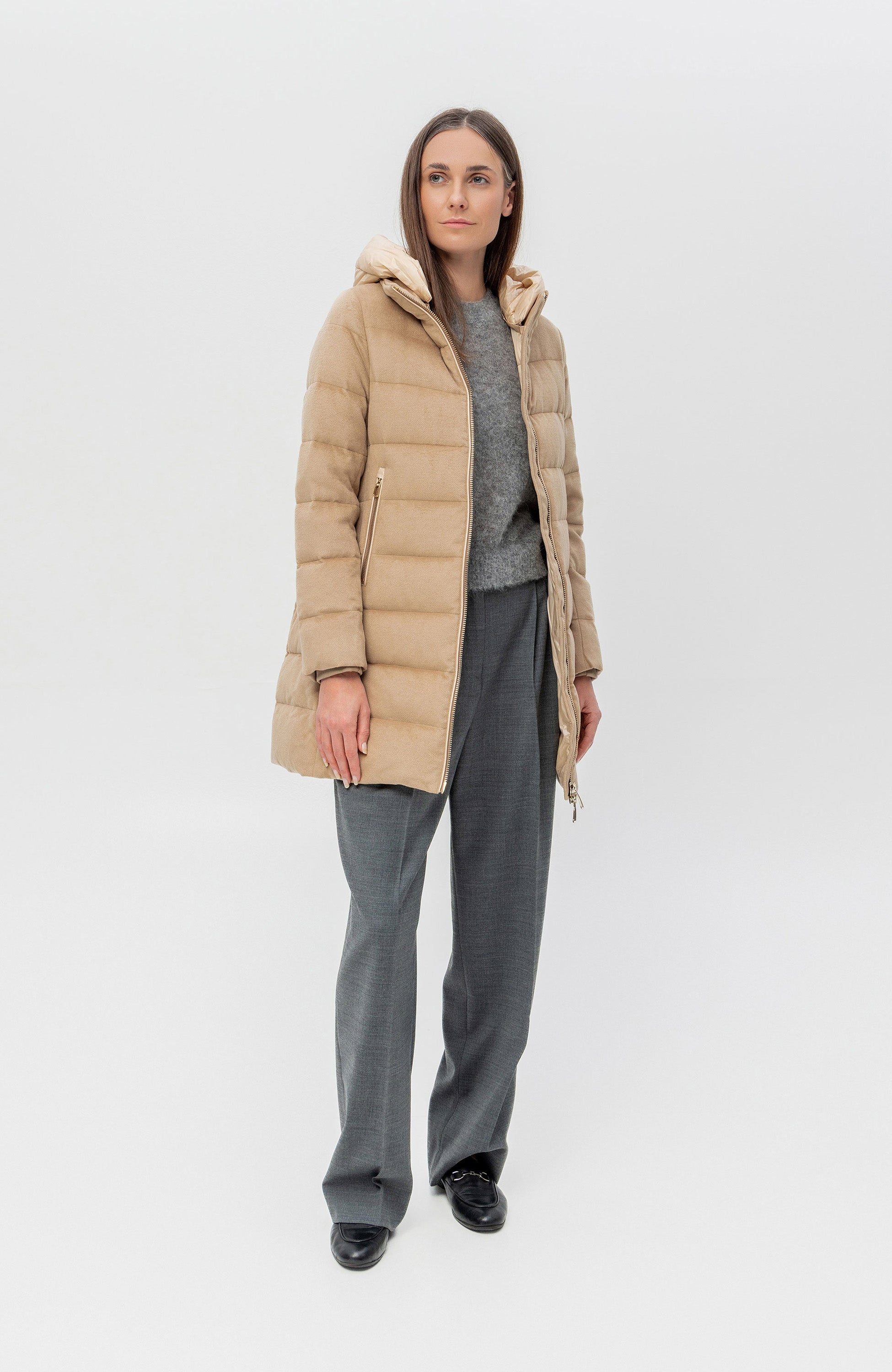 Duno Beige Quilted wool coat alhambra image 8
