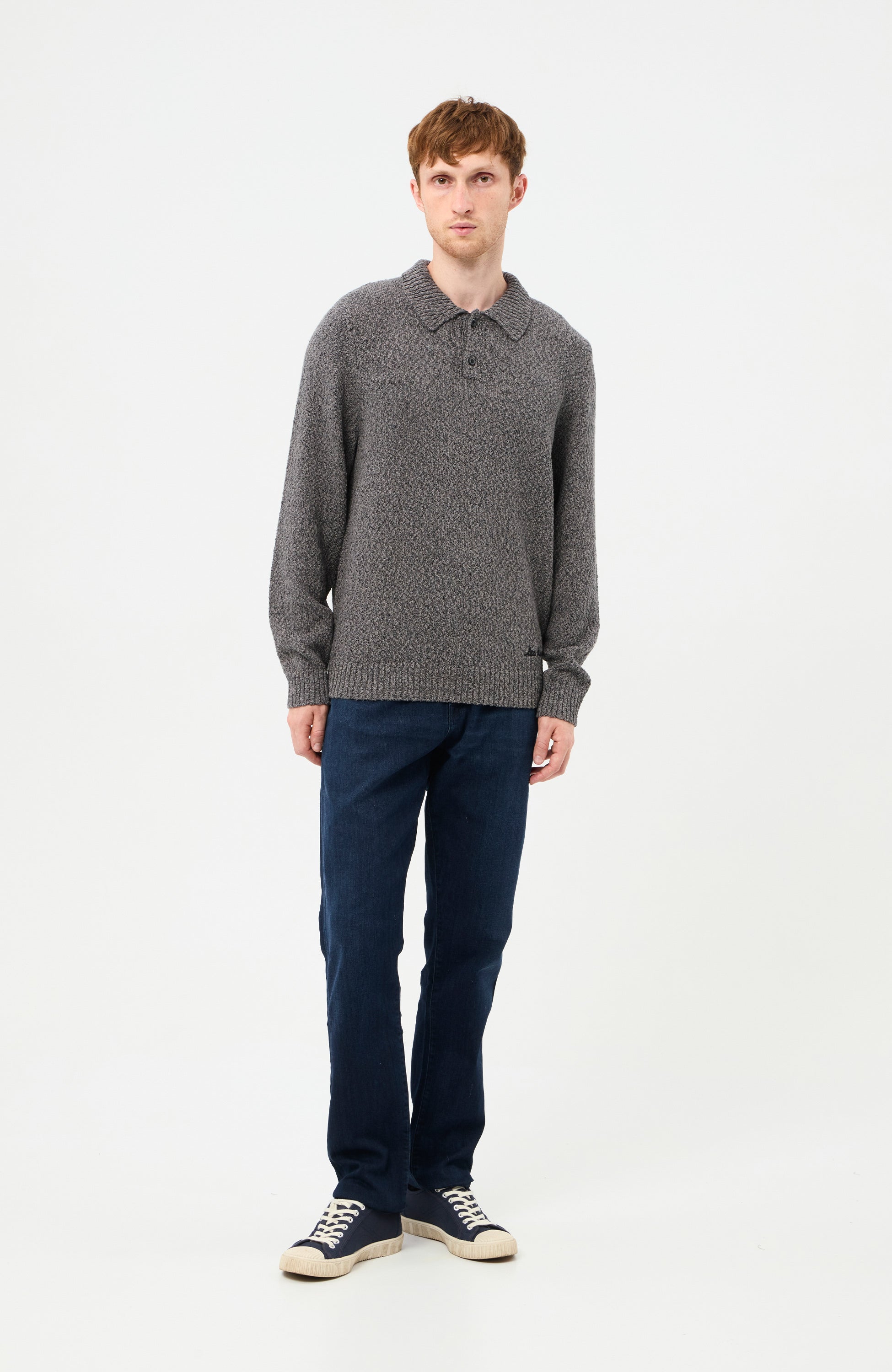 Mouliné knitted polo BILLY