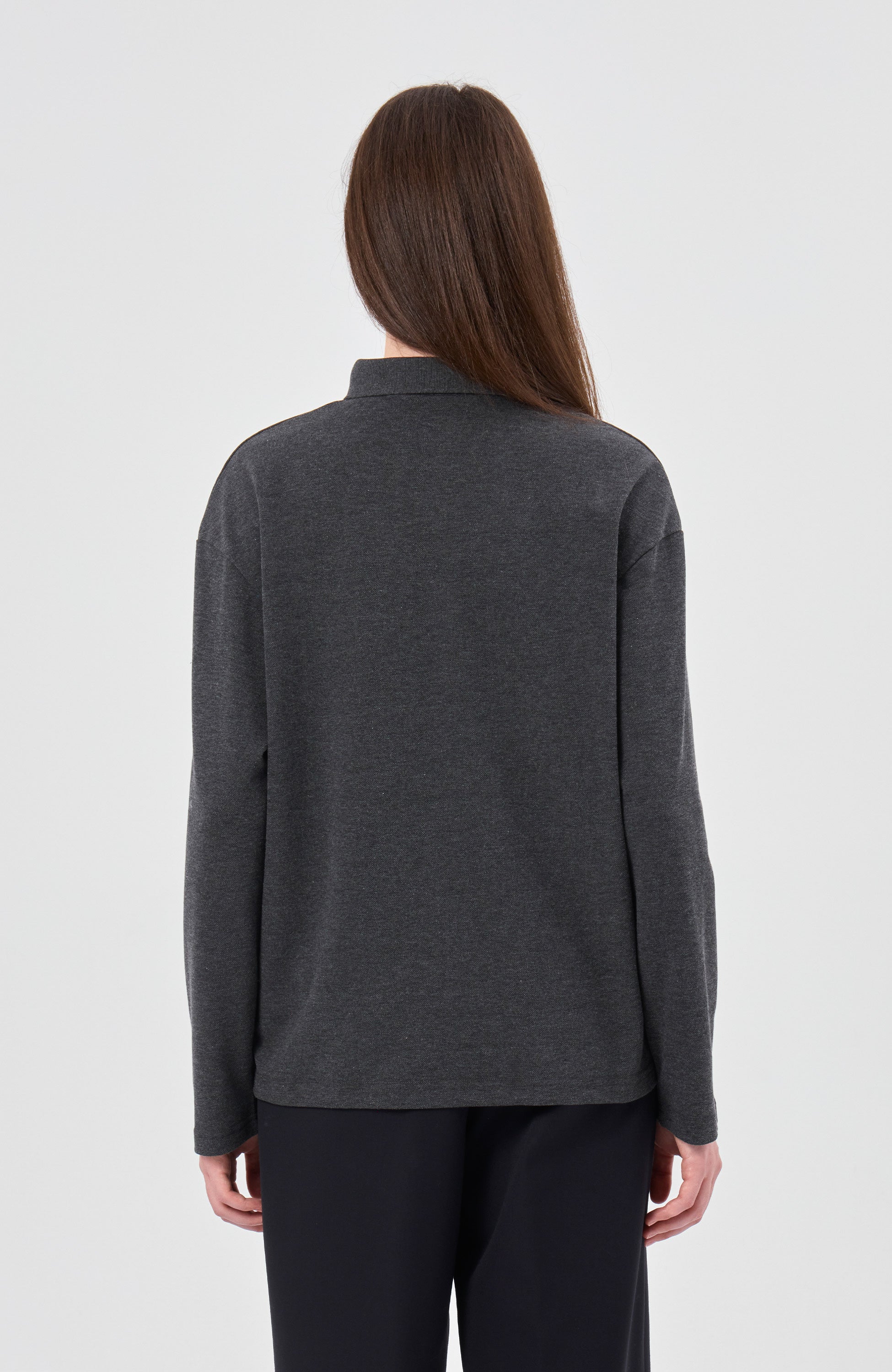 Beige brown Grey Longsleeve polo image 4