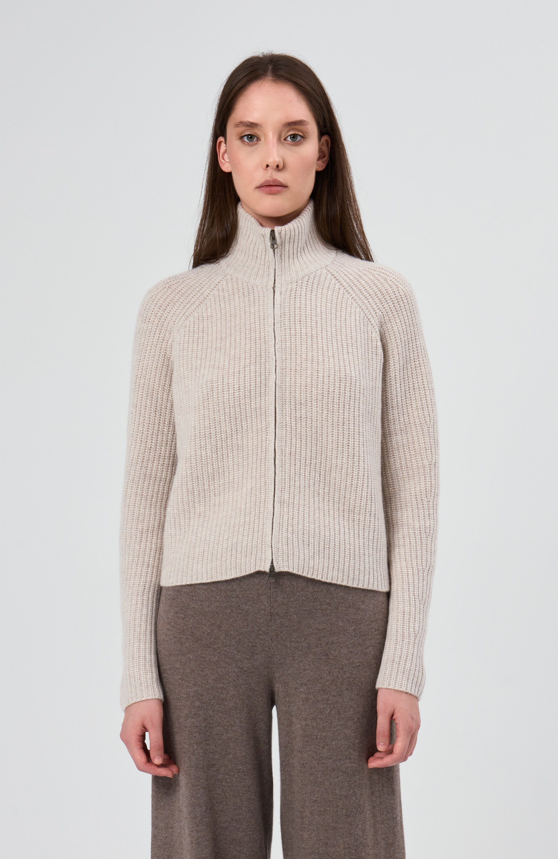 Cashmere zip cardigan SADIE