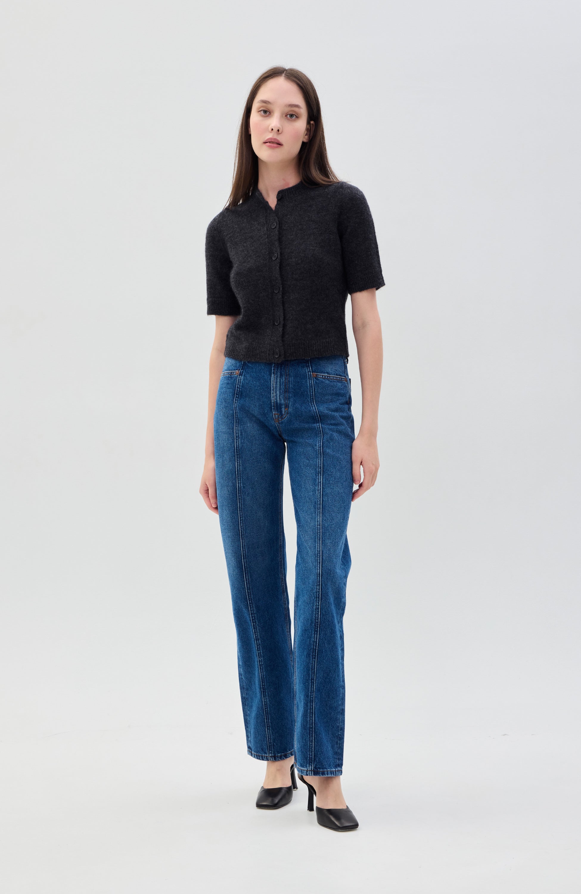 House of dagmar Grey Brushed cardigan top image 7