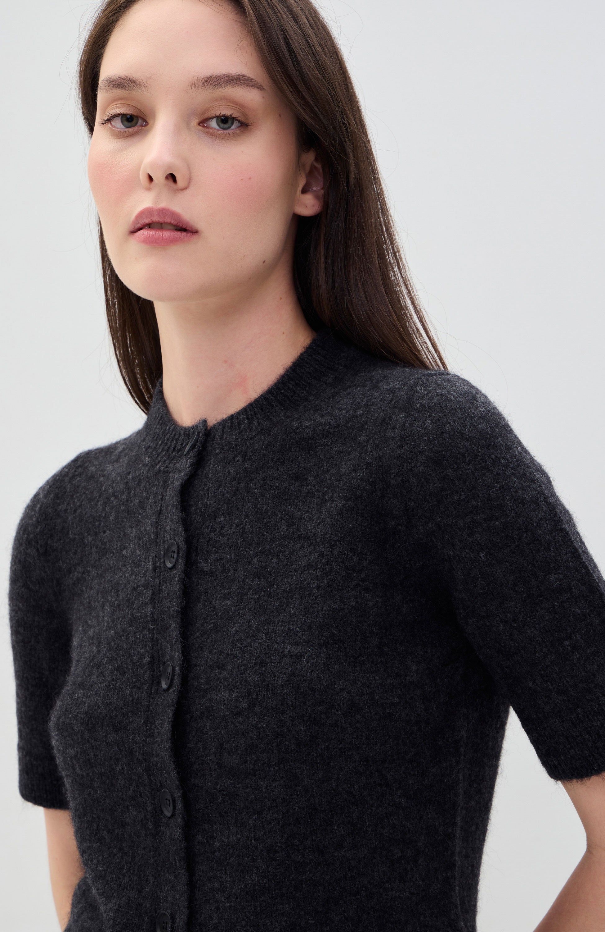 House of dagmar Grey Brushed cardigan top image 5