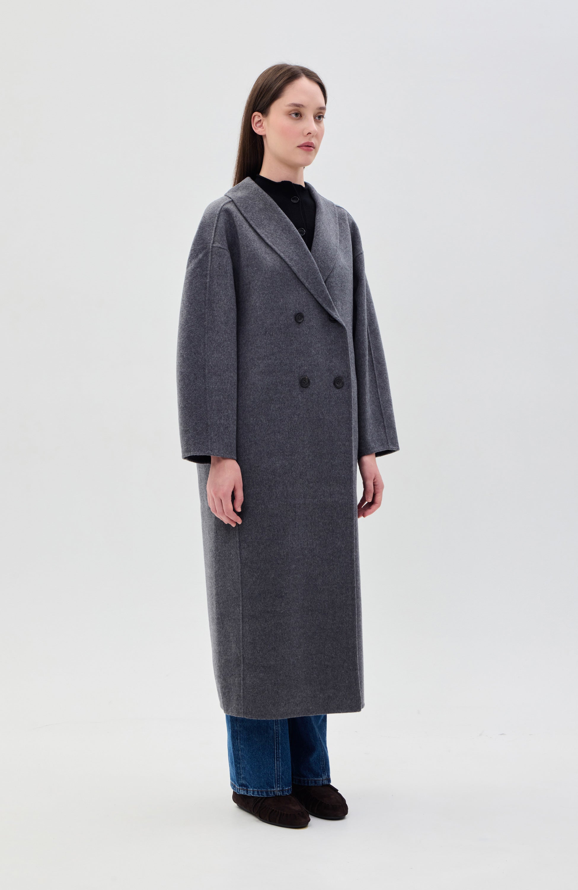 House of dagmar Grey Relaxed double coat image 4