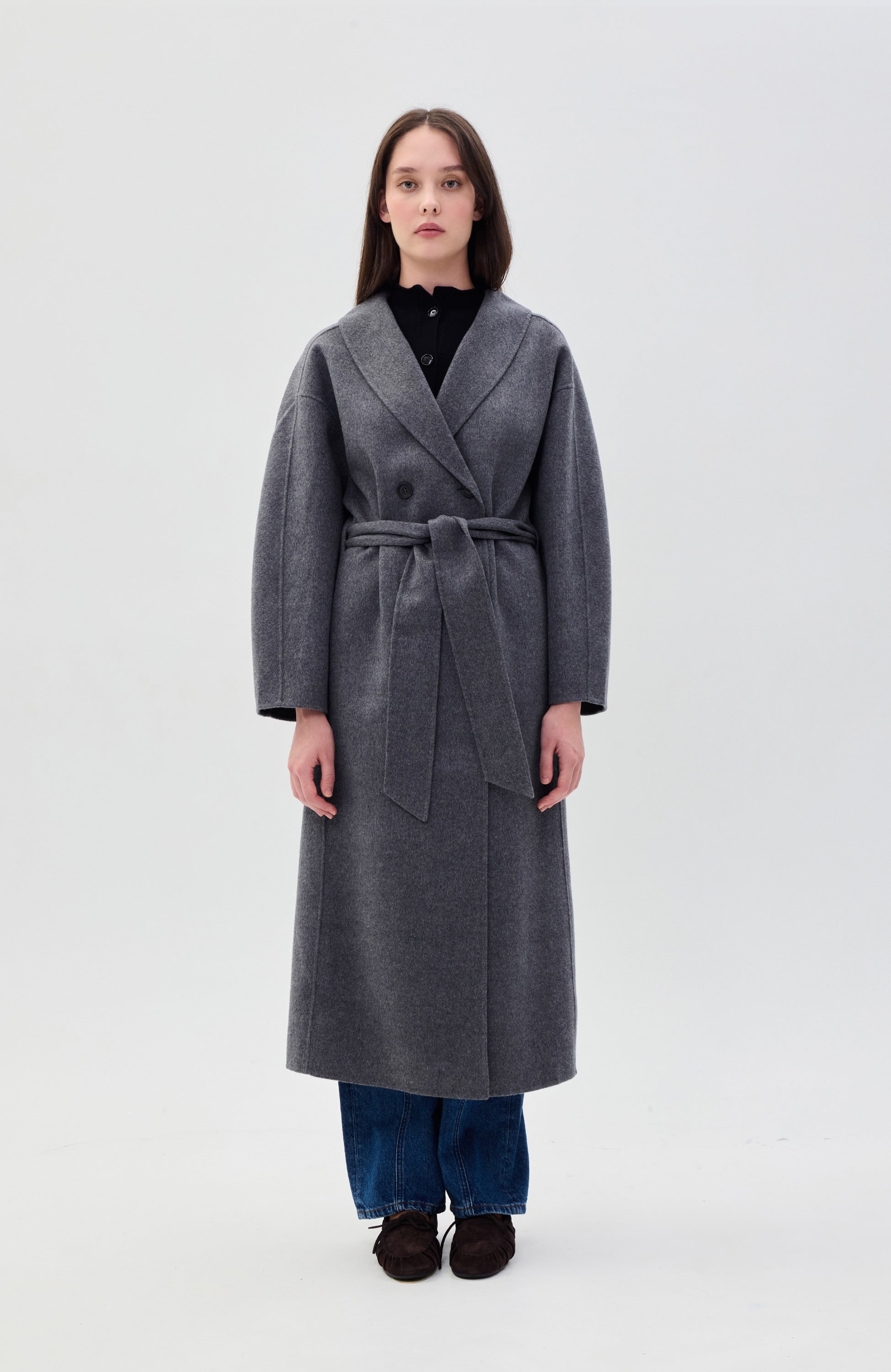 House of dagmar Grey Relaxed double coat image 3