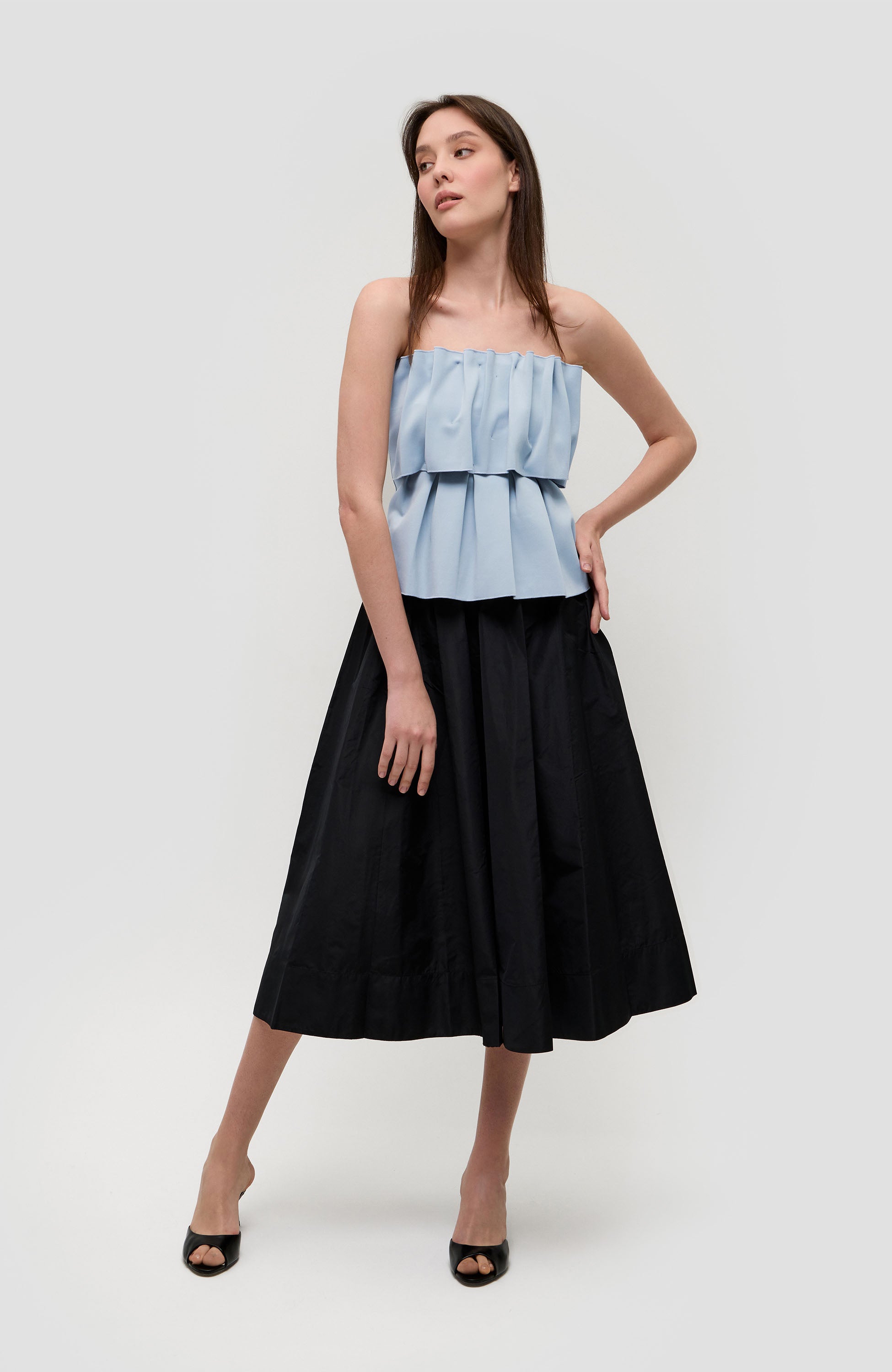 House of dagmar Blue Sculpted tube top image 8