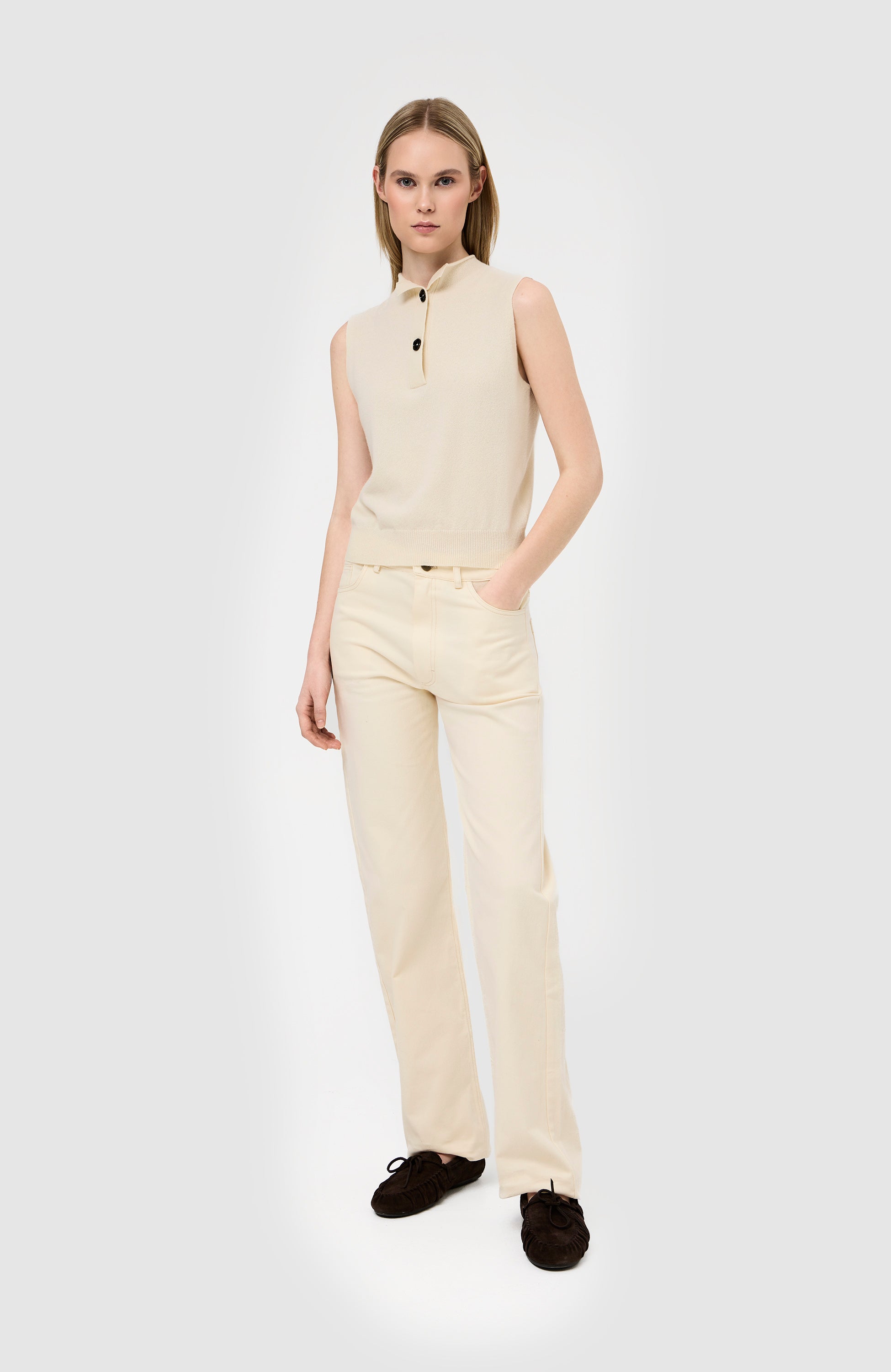 House of dagmar White Sleeveless knit top image 6