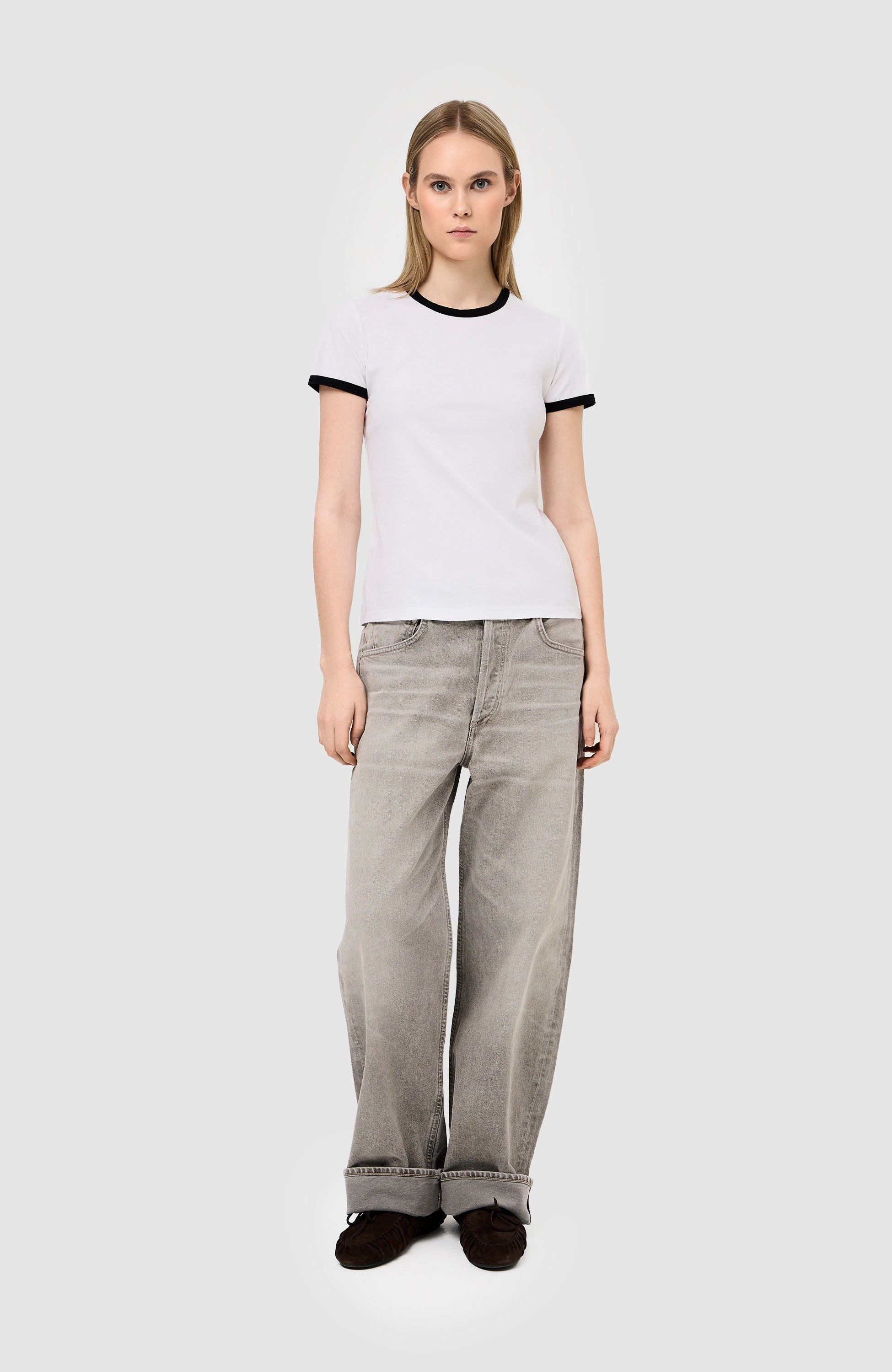 Contrast-trim cotton t-shirt FARREH