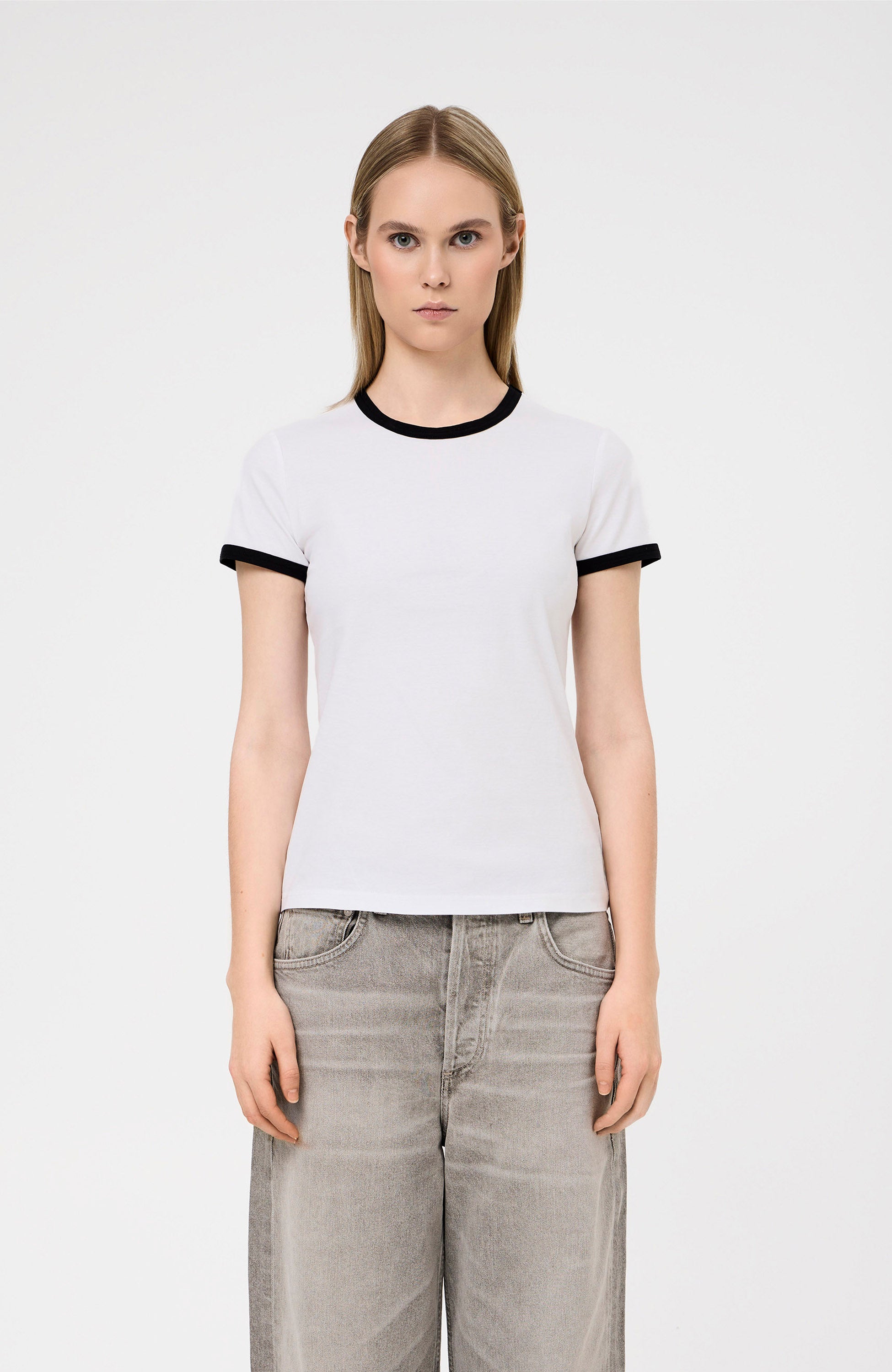 Contrast-trim cotton t-shirt FARREH
