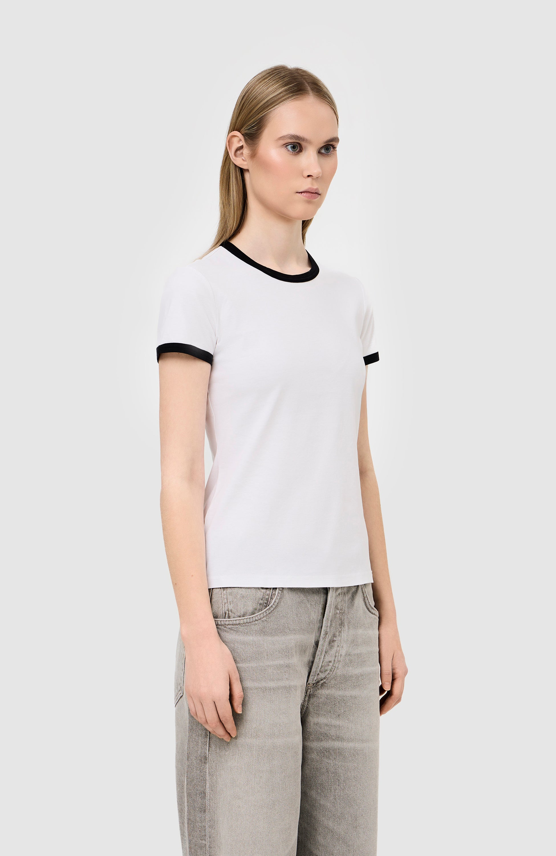 Tiger of sweden White Contrast-trim cotton t-shirt farreh image 3