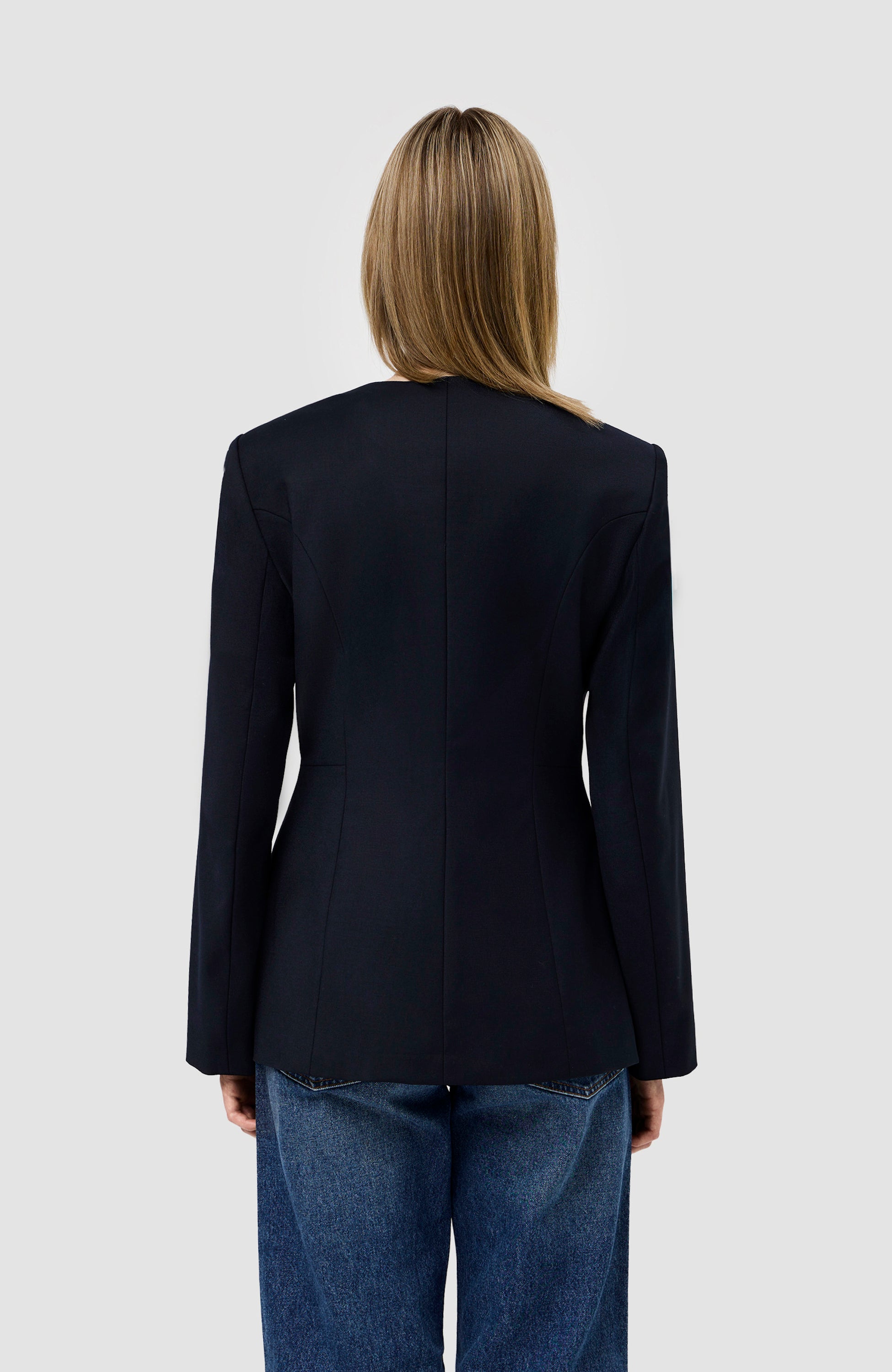 House of dagmar Navy Collarless blazer image 4