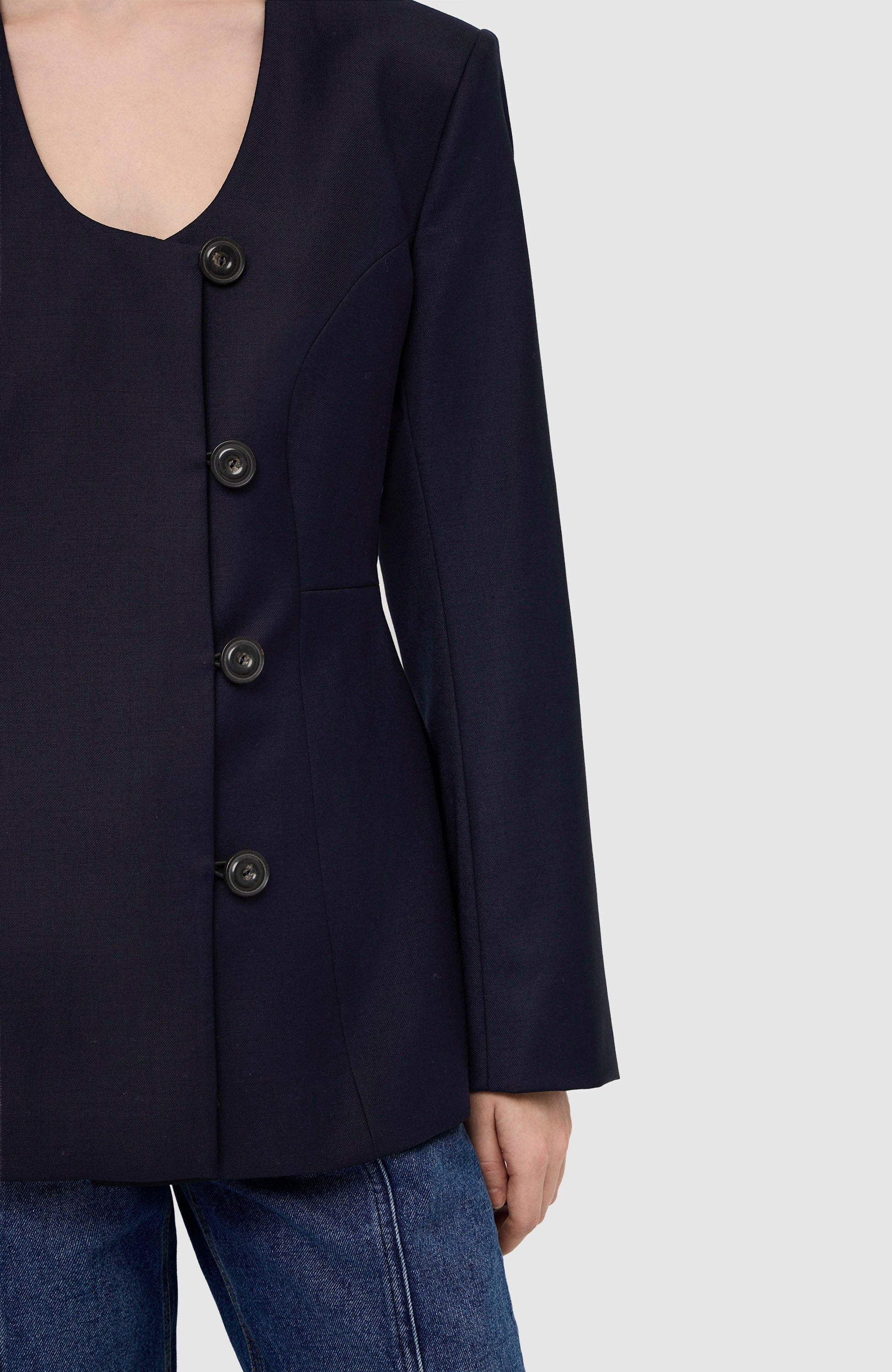 House of dagmar Navy Collarless blazer image 6