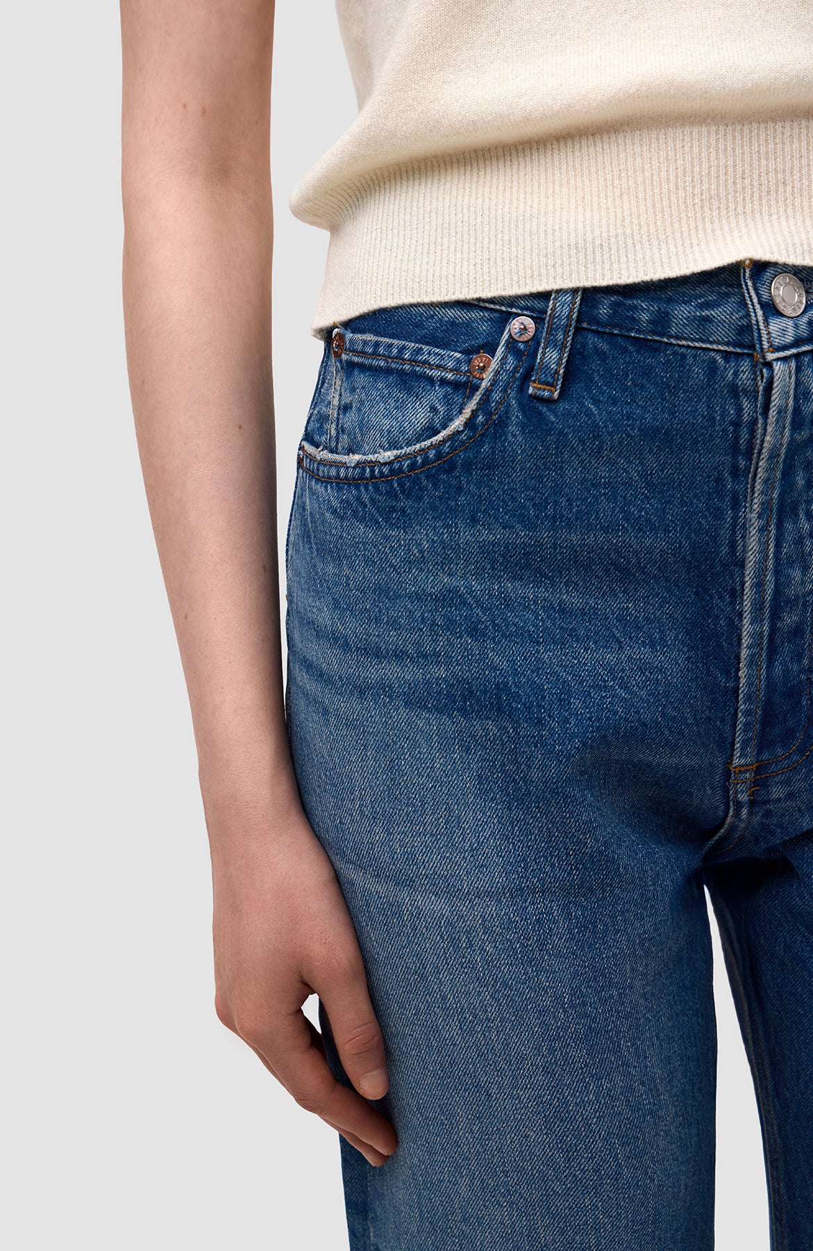 Agolde Blue High rise straight 90's pinch waist image 6