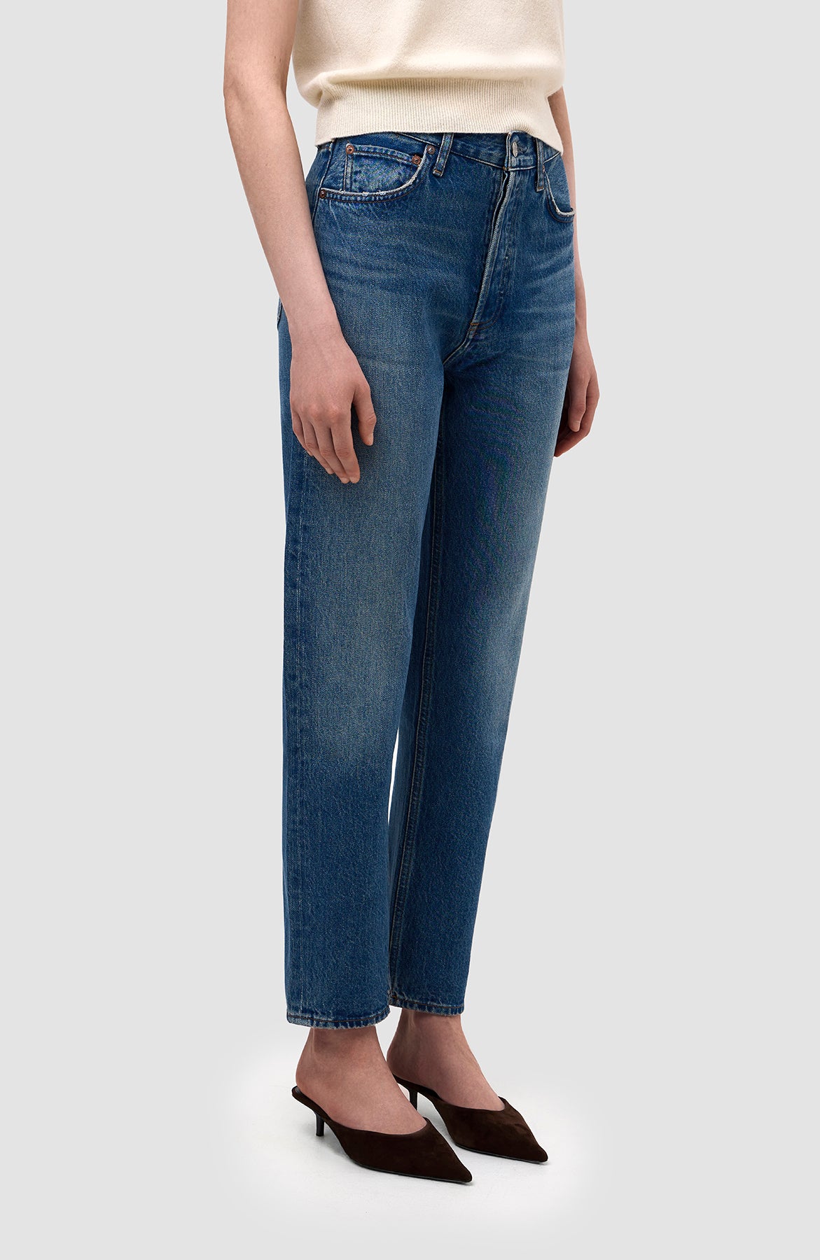 Agolde Blue High rise straight 90's pinch waist image 4