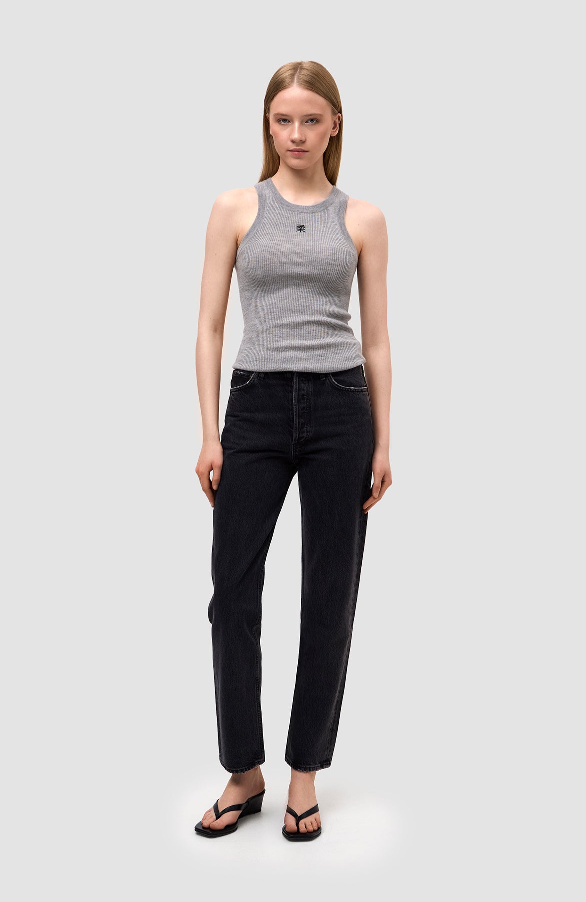 Agolde Black High-rise straight jeans 90's pinch image 10