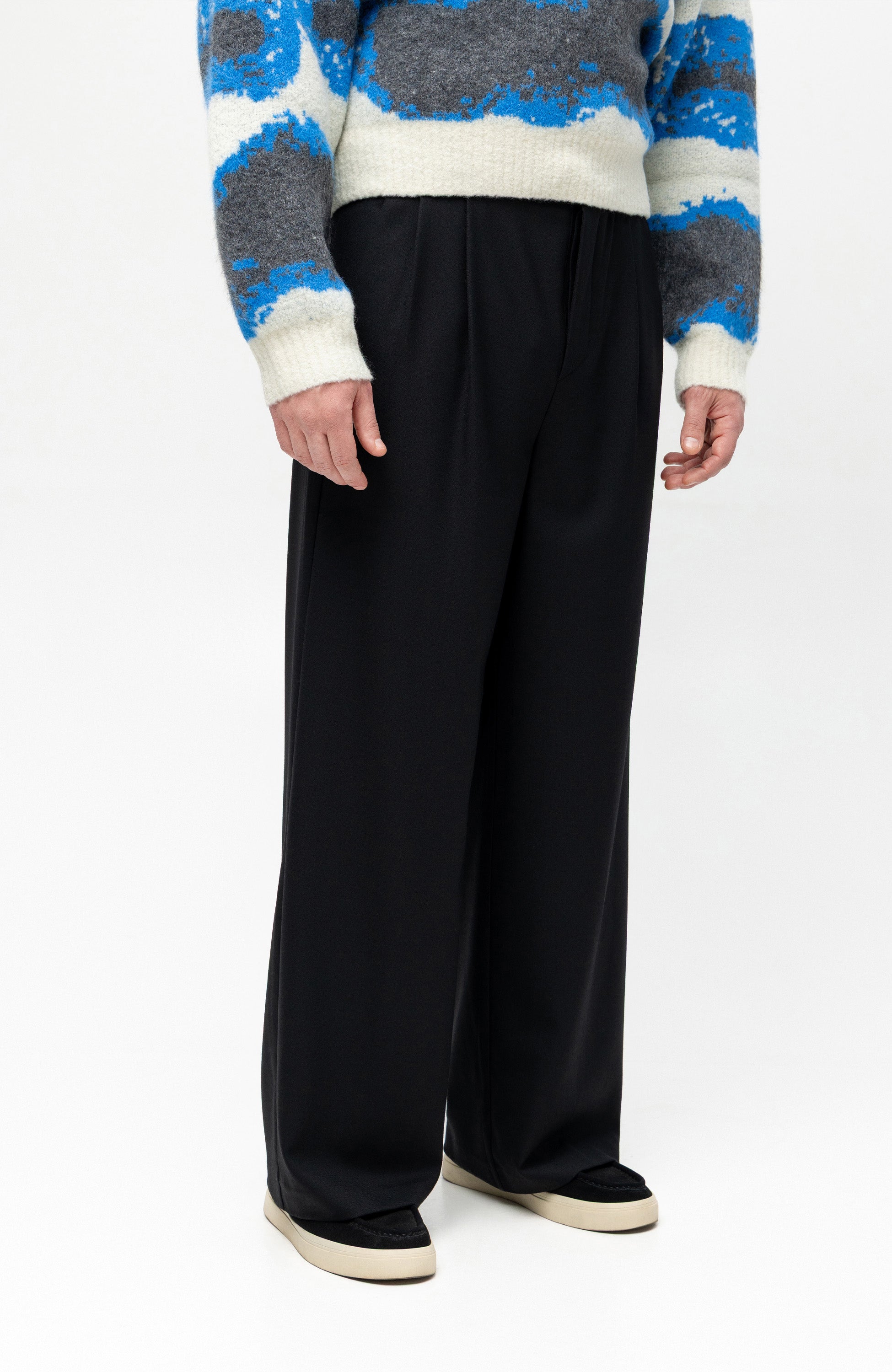 Holzweiler Black Wide-leg wool trousers lan image 3