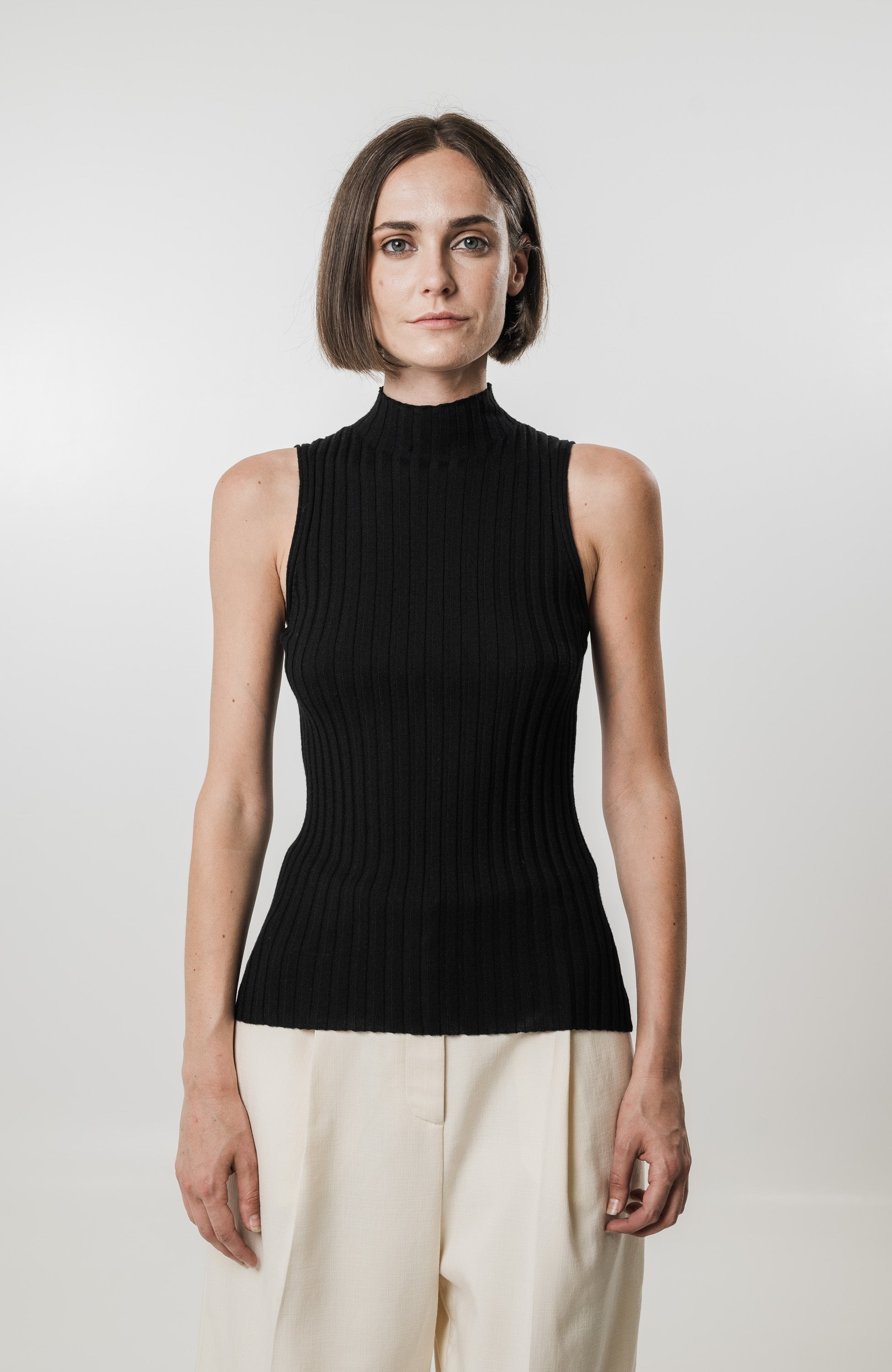 Highneck ribbed top RONNIE