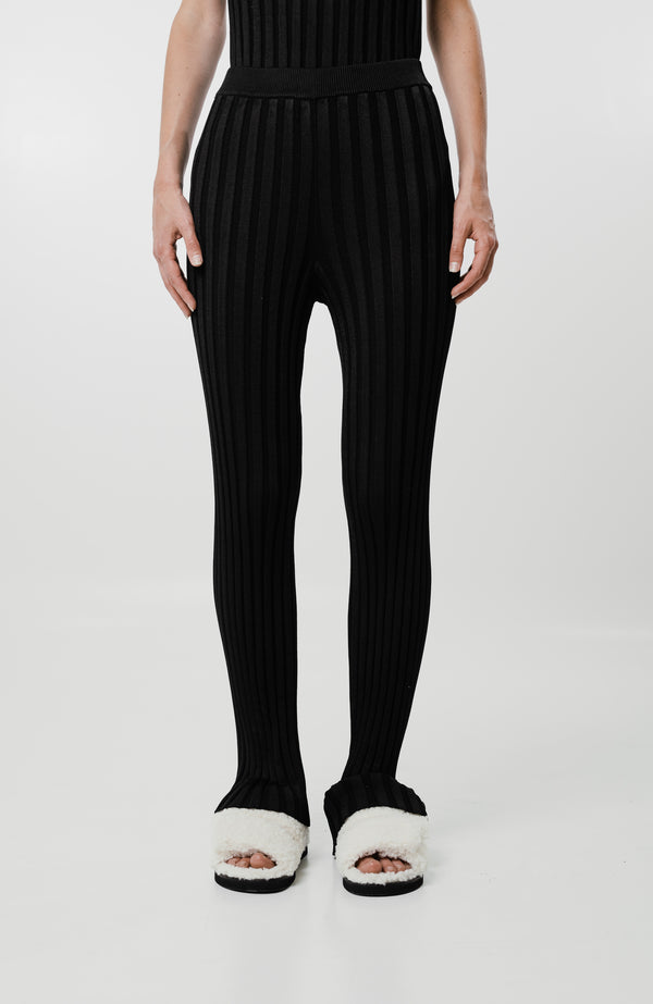 High-waist ribbed trousers PENELOPE