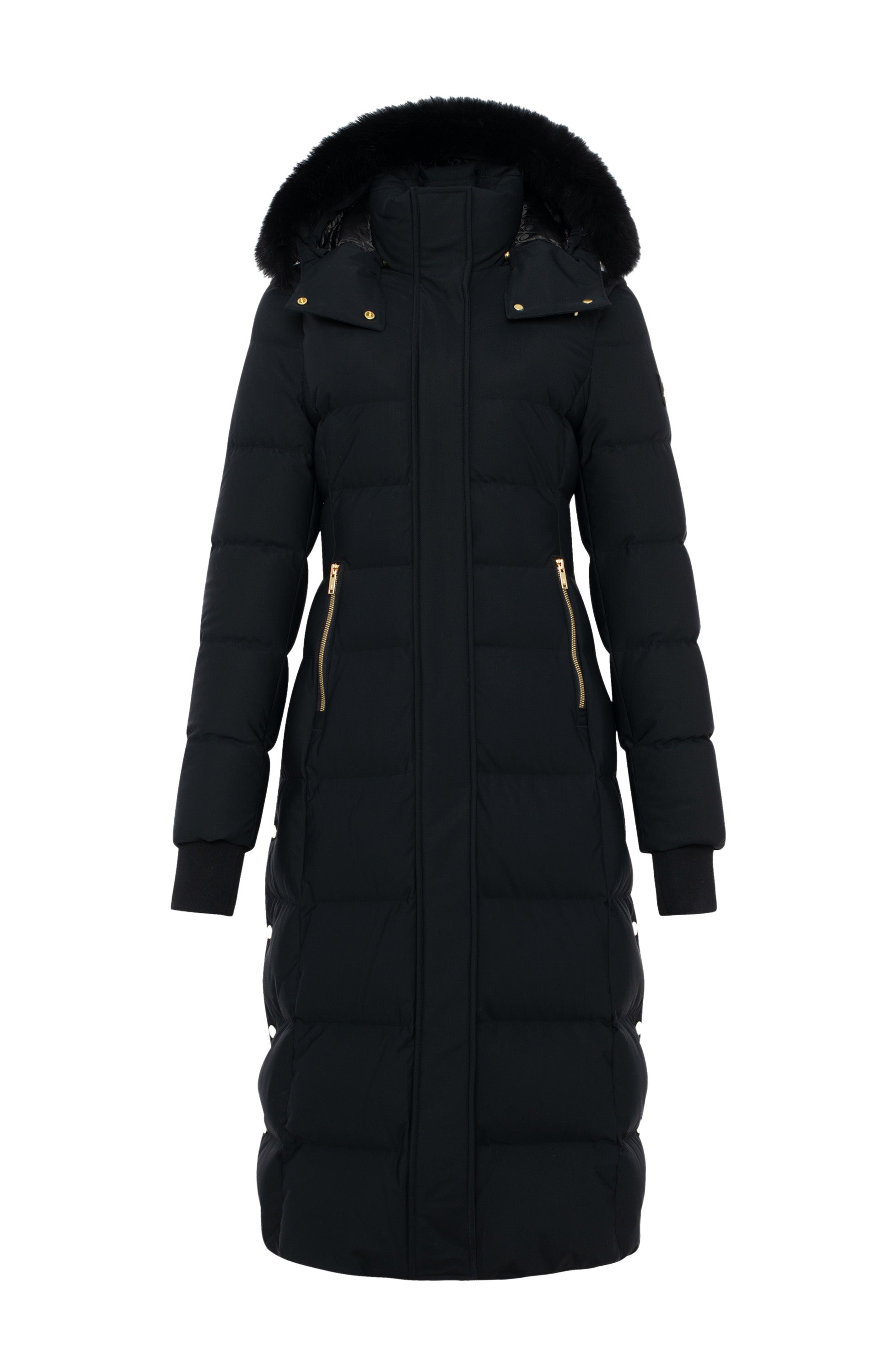 Moose knuckles Black Hooded down parka jocada gold image 8