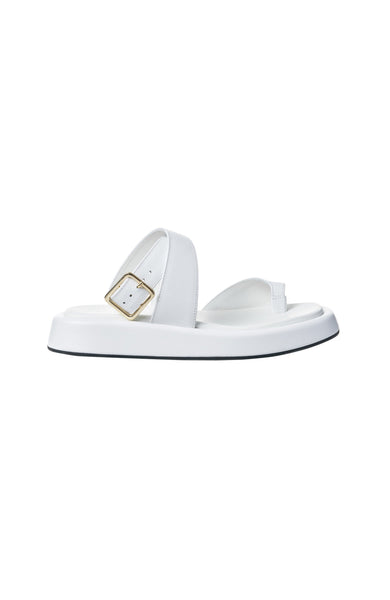 Cross-strap leather sandals