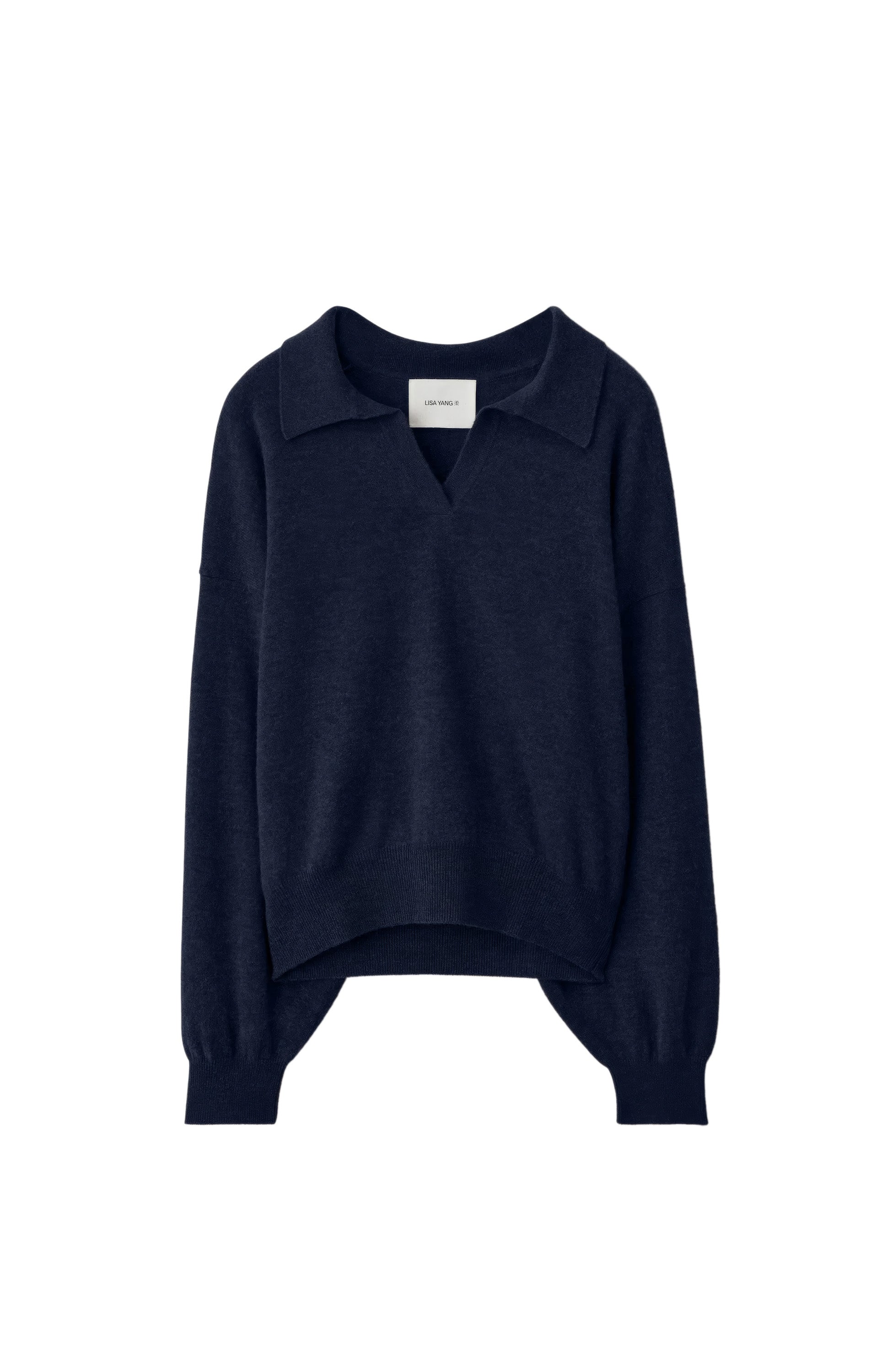 Lisa yang Navy Sweter z golfem z kaszmiru katriel image 1