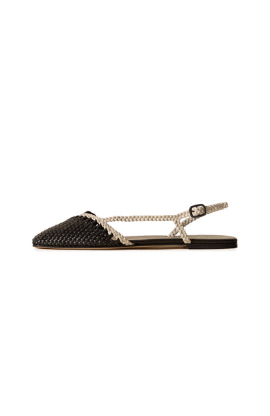 Asymmetrical woven sandals RONDAIA