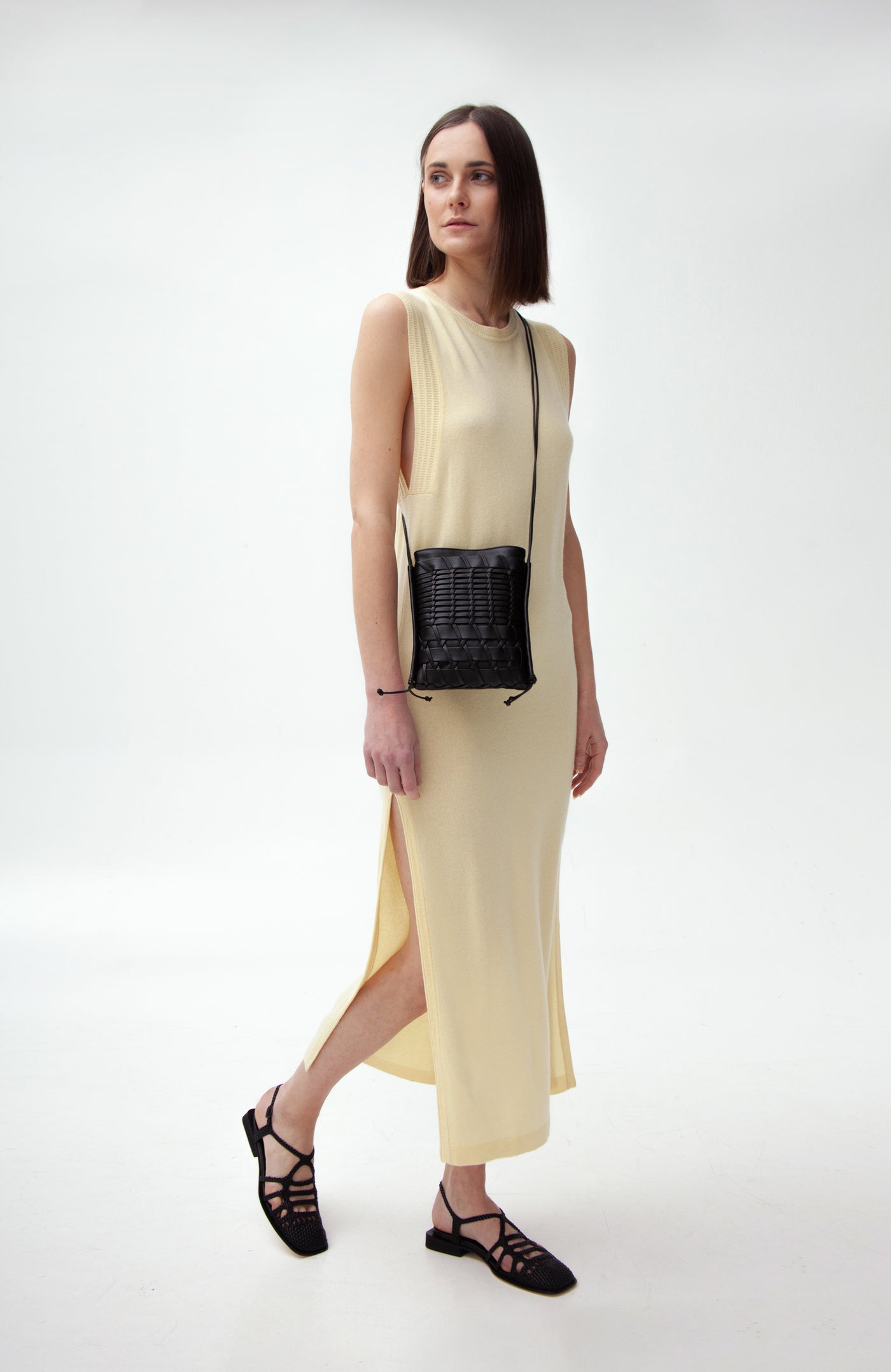 RENATA Mesh Slit Maxi Dress