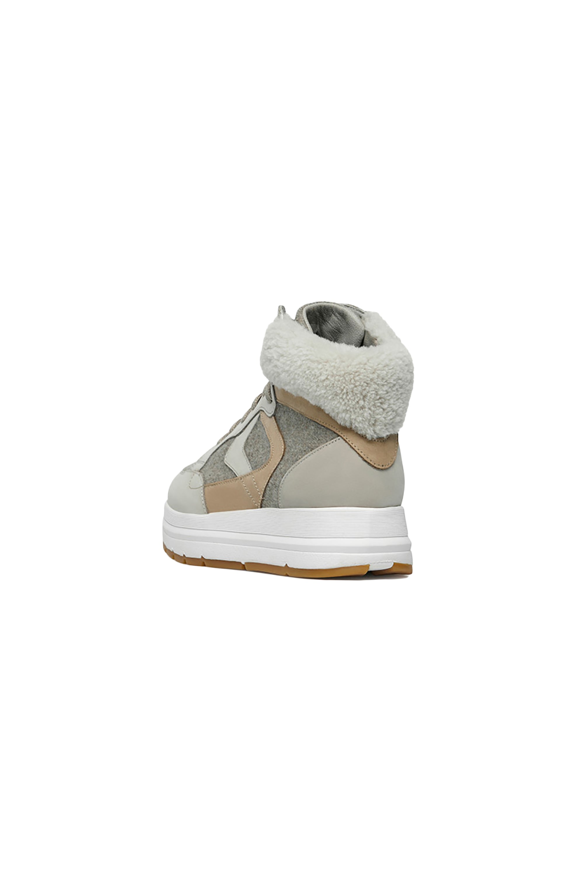 Voile blanche Beige High fur-lined sneakers maran flash image 4