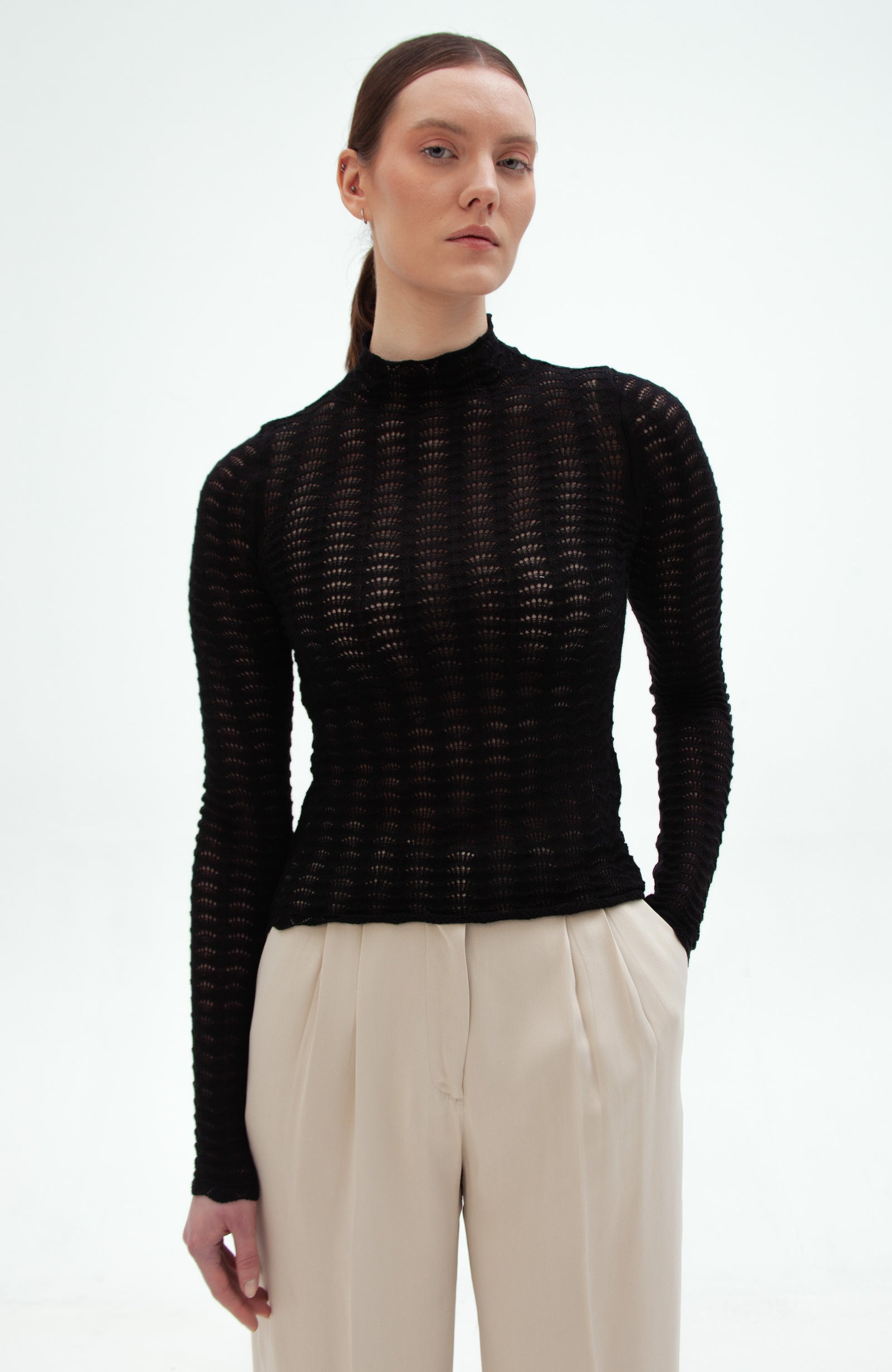 Sabine Knitted Top Light Beige