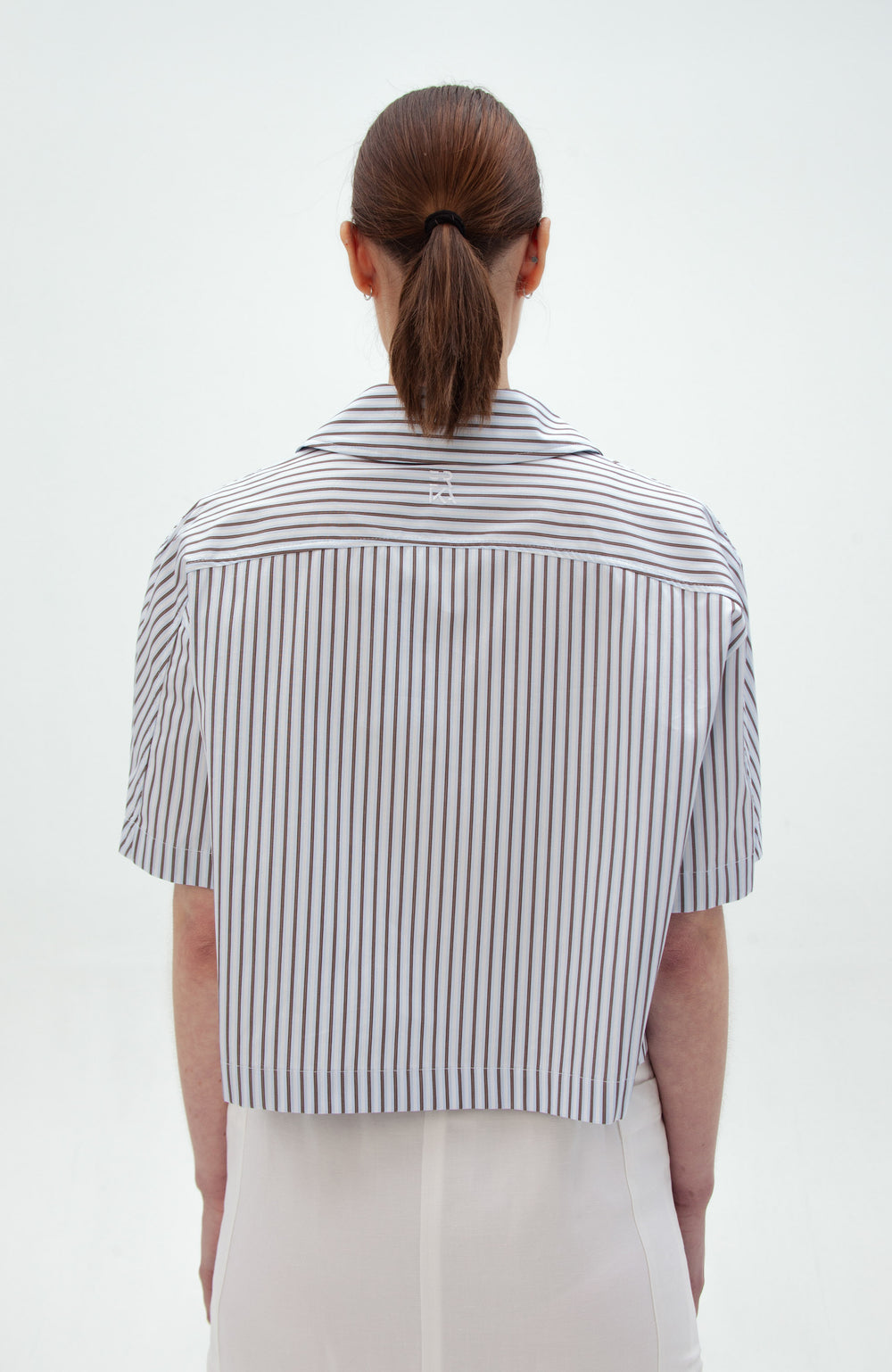 Striped crepe top main image 0