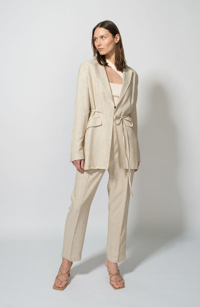 Straight linen trousers