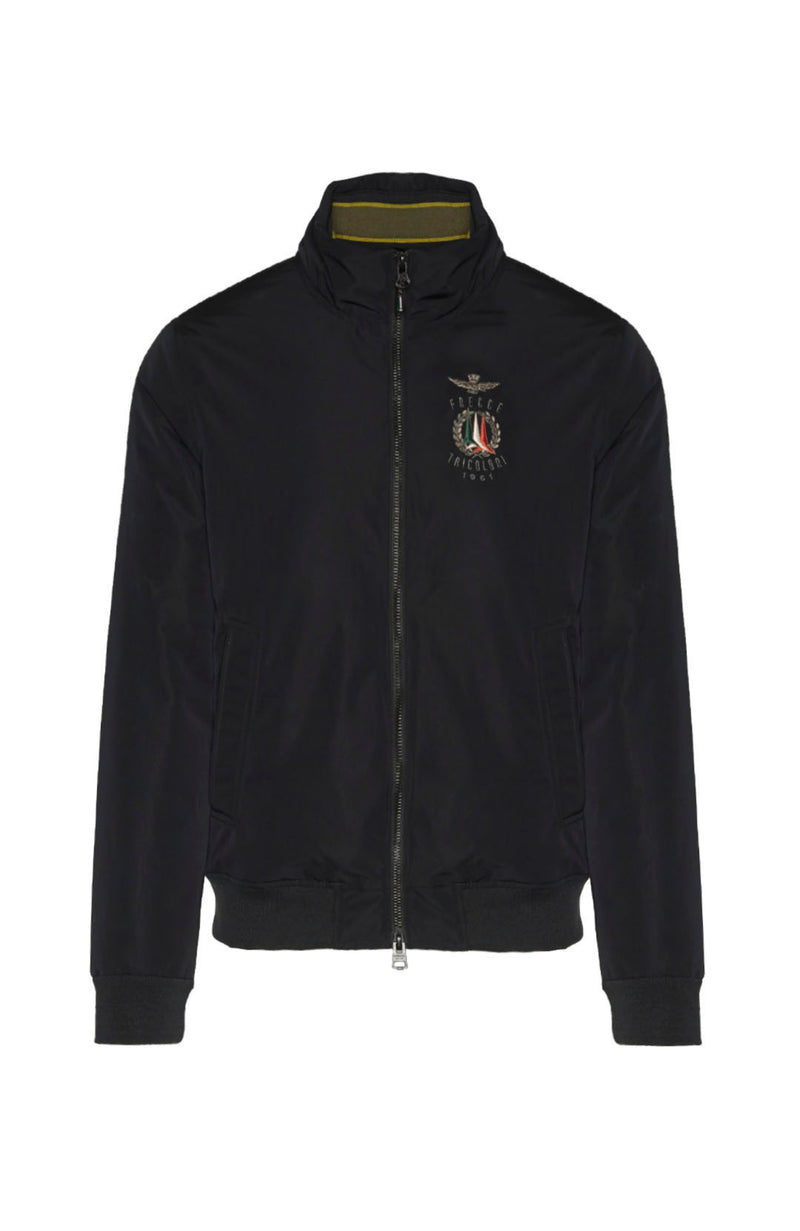 Emblem-embroidered padded jacket