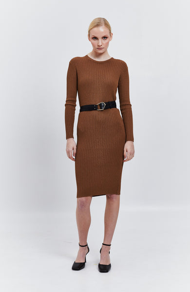 Straight-fit ribbed dress VALESA