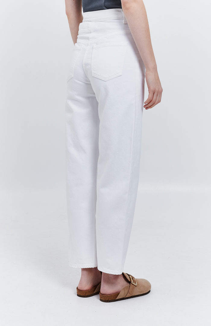 White Broken Waistband Jeans Agolde - Shop Online at BEIGE | BROWN