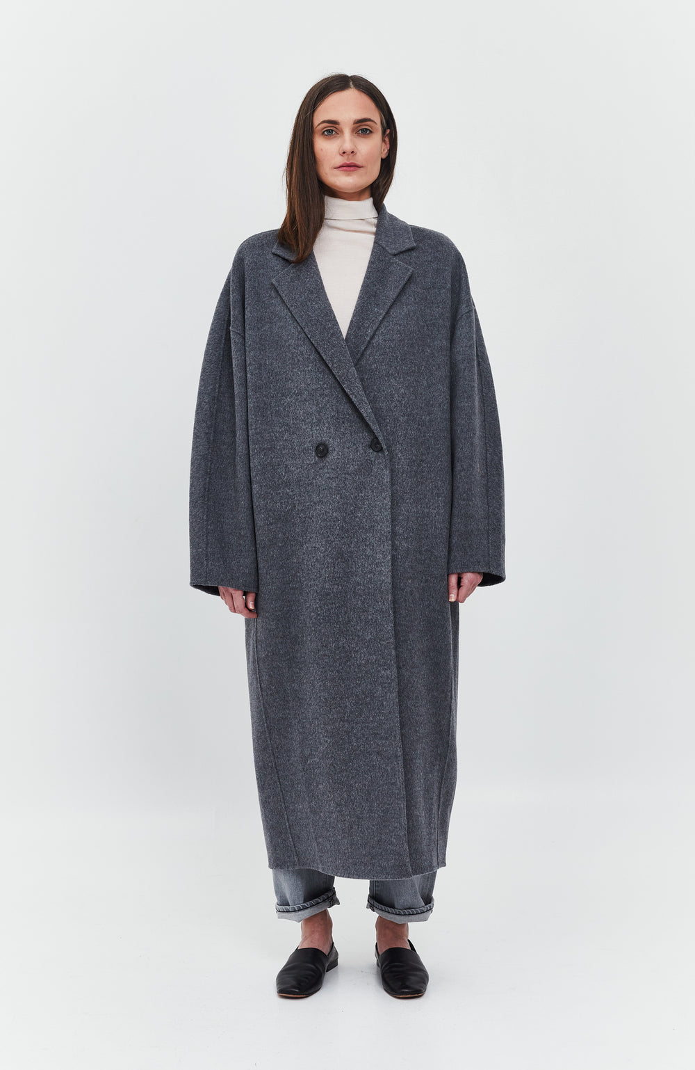 OVERSIZED LINED DOUBLE BREASTED TEDDY COAT -J50203-SAL