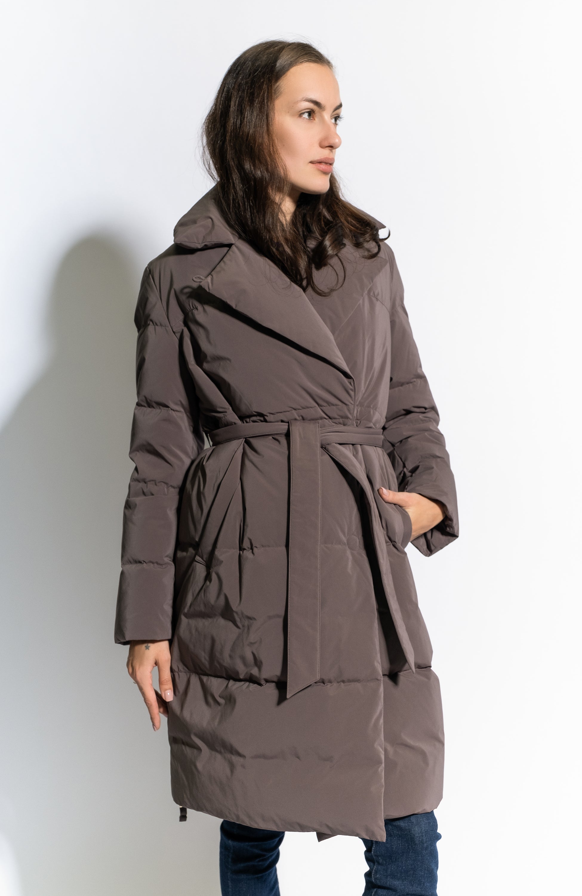 Double-breasted quilted coat DUNO