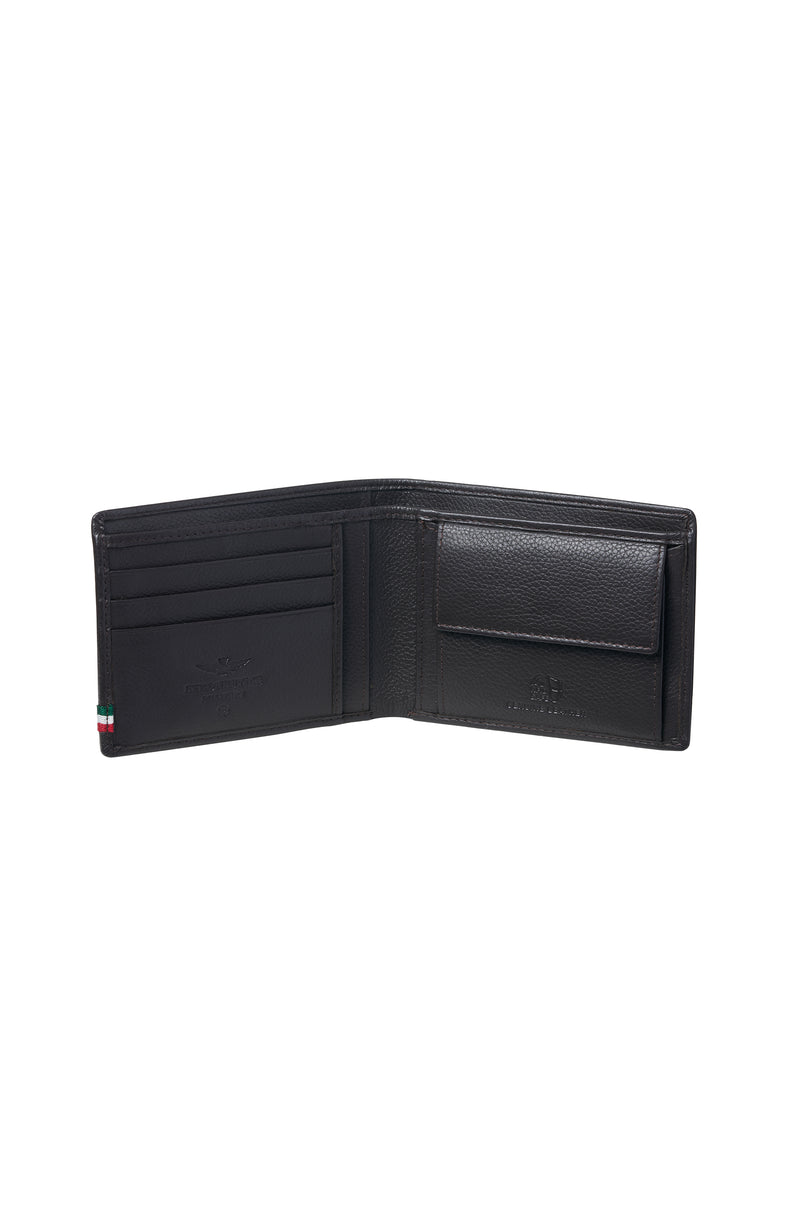 Eagle-detail leather wallet