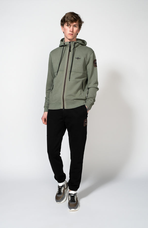 Hooded zip-up tracksuit set
