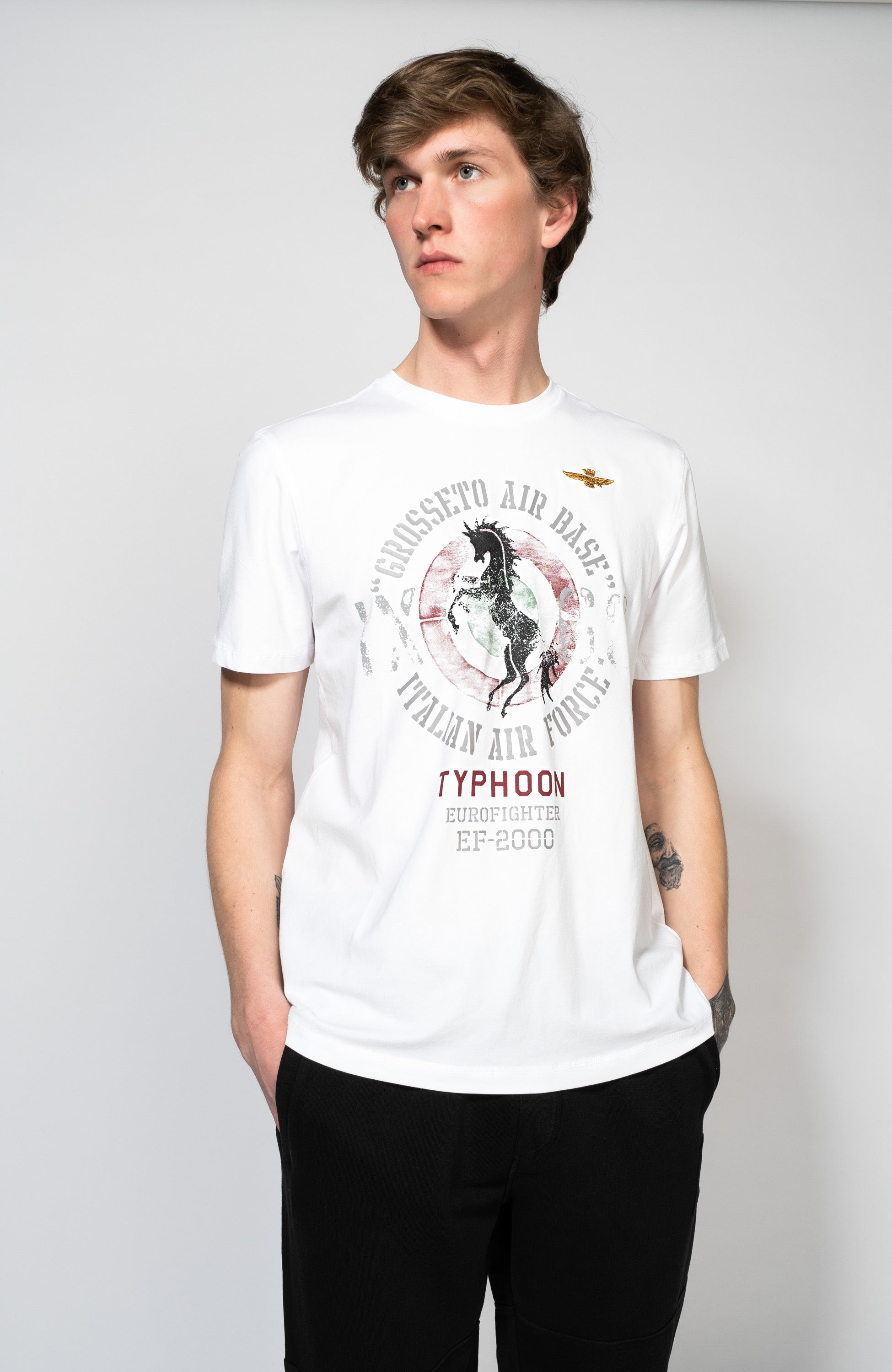 Airforce-print cotton t-shirt