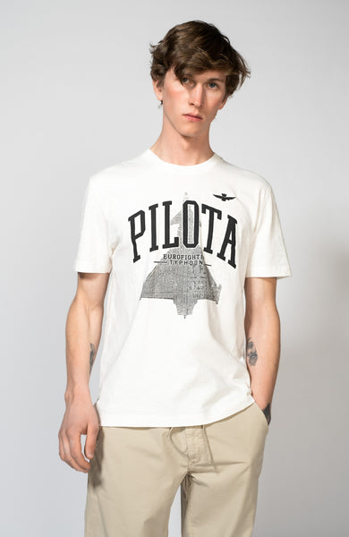 Plane-print cotton t-shirt