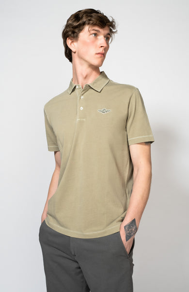 Eagle-patch polo shirt