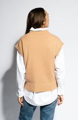 Roundneck cashmere vest
