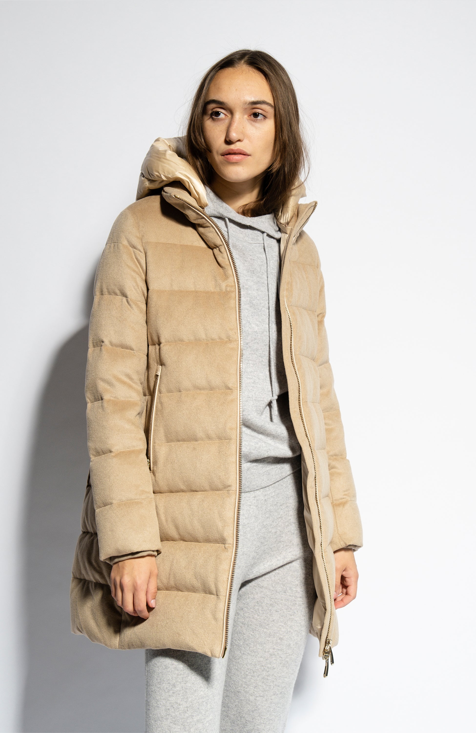 Quilted parka in technical wool DUNO for women